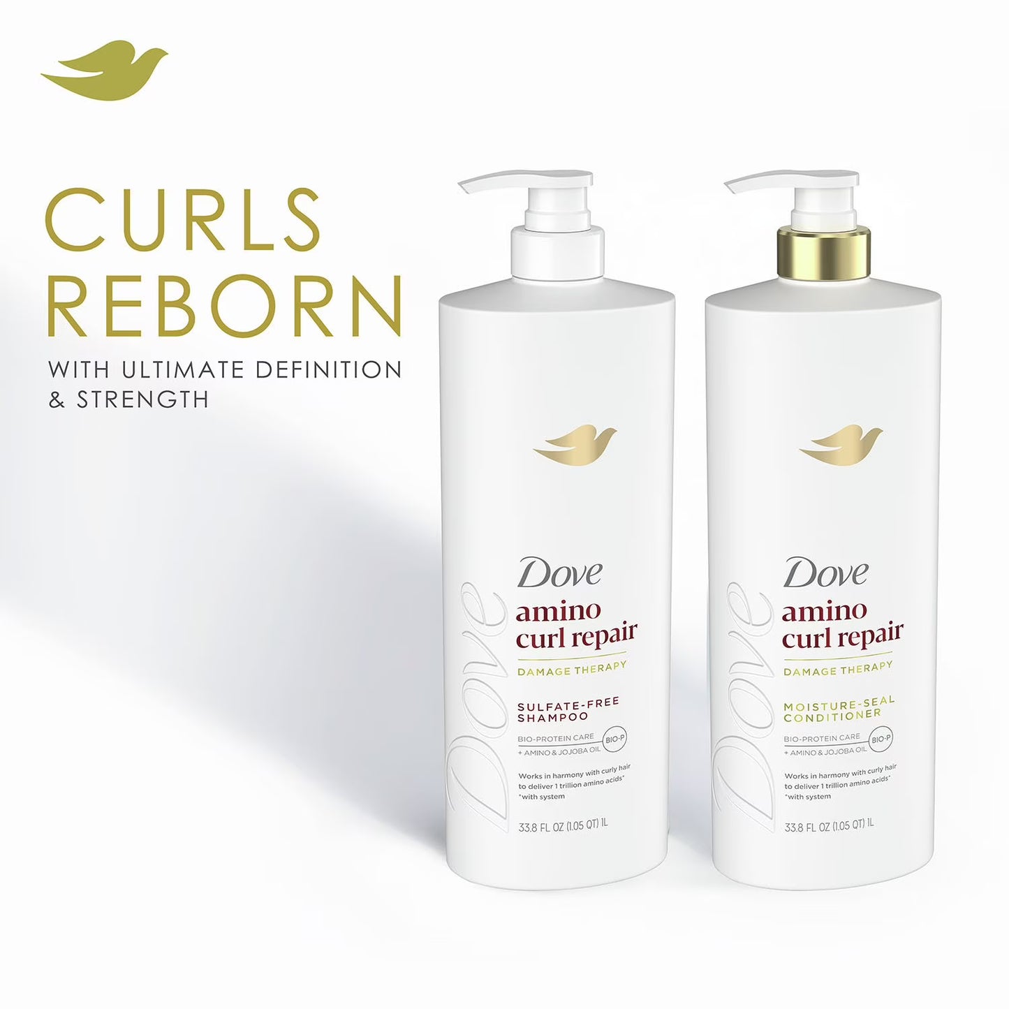 Dove Amino Curls Shampoo and Conditioner, 33.8 fl. oz., 2 pk.