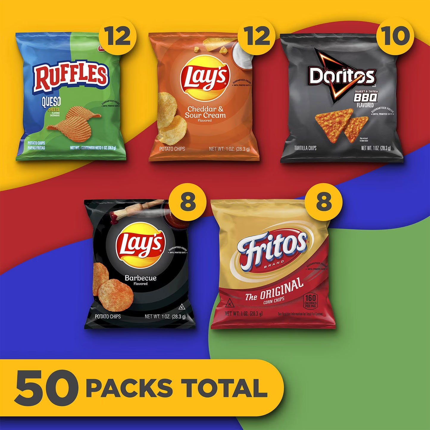 Frito Lay BBQ and Cheddar Variety Pack Chips, 50 pk.
