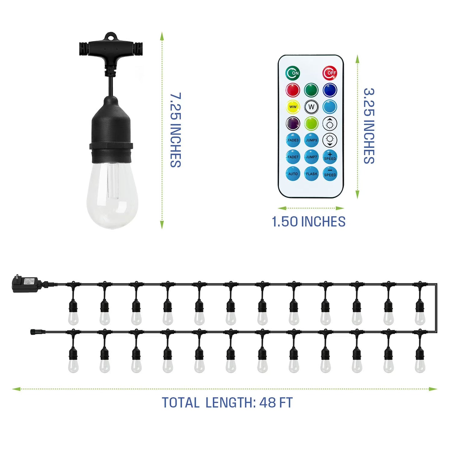Westinghouse 24 Bulb Color Changing String Light 48 Foot