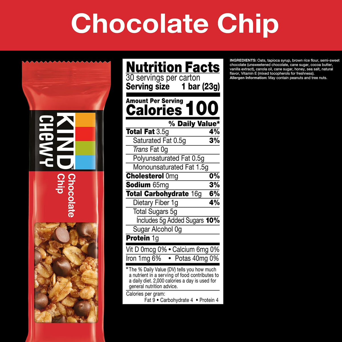 KIND Chewy Chocolate Chip Granola Bars 30 ct.