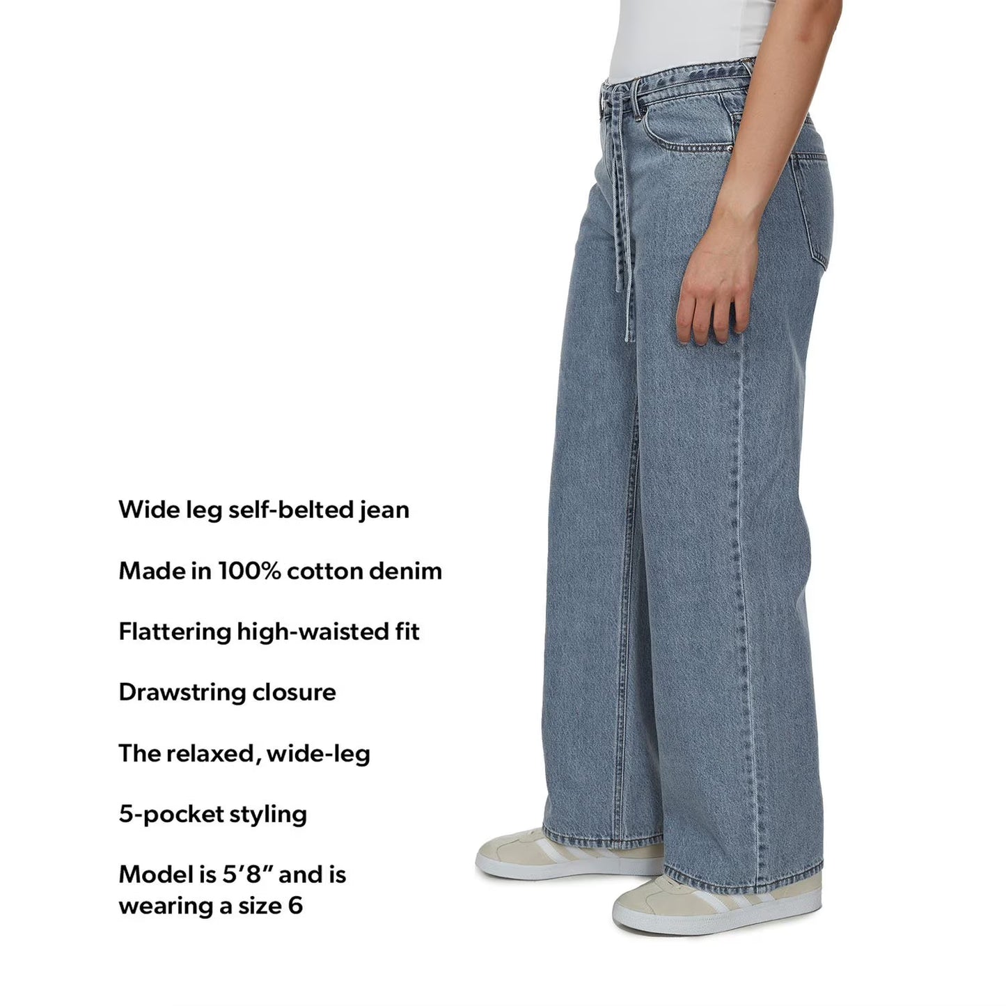 Buffalo Jeans Women's Wide Leg Belted Jean