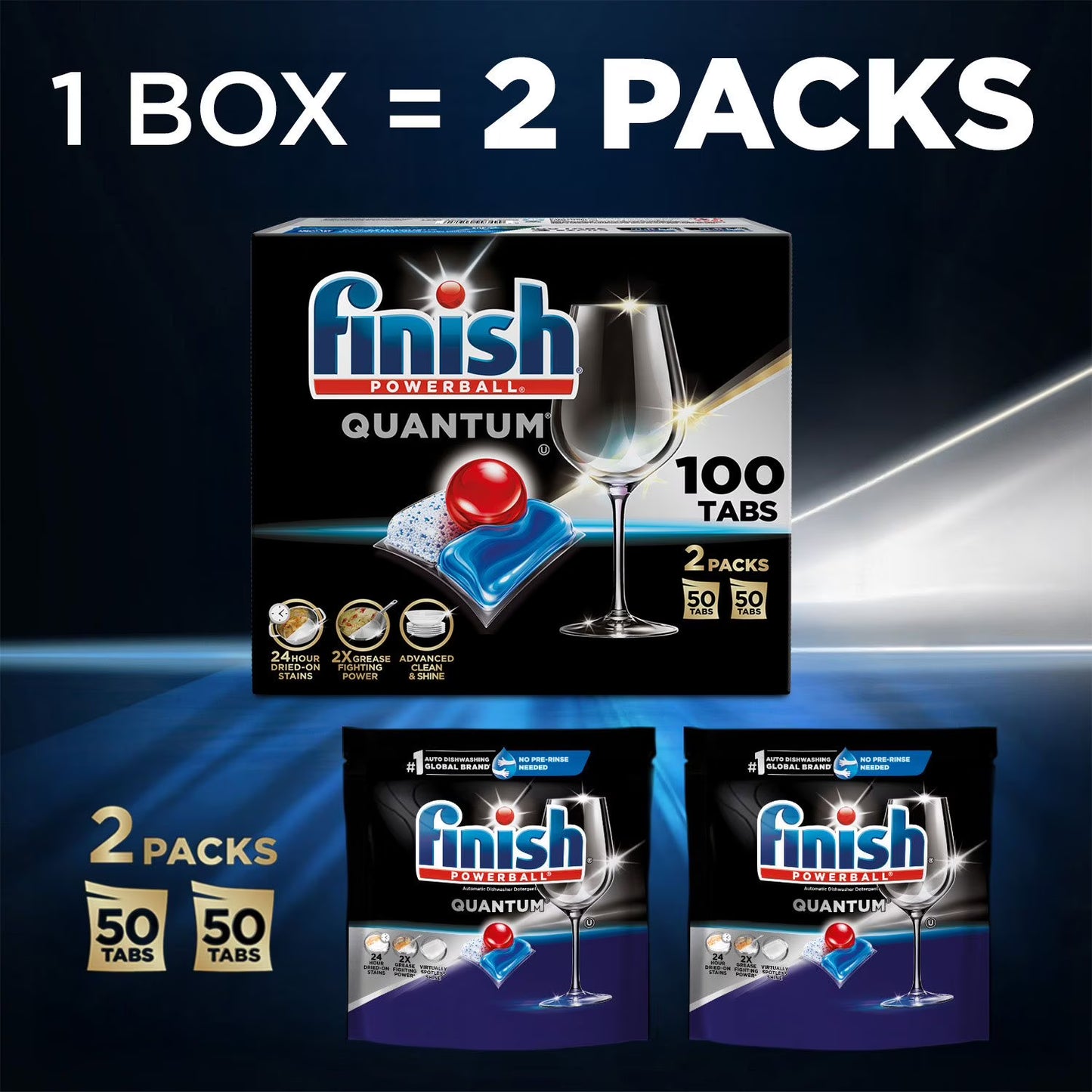 Finish Quantum Powerball Dishwasher Detergent Tablets 100 ct.