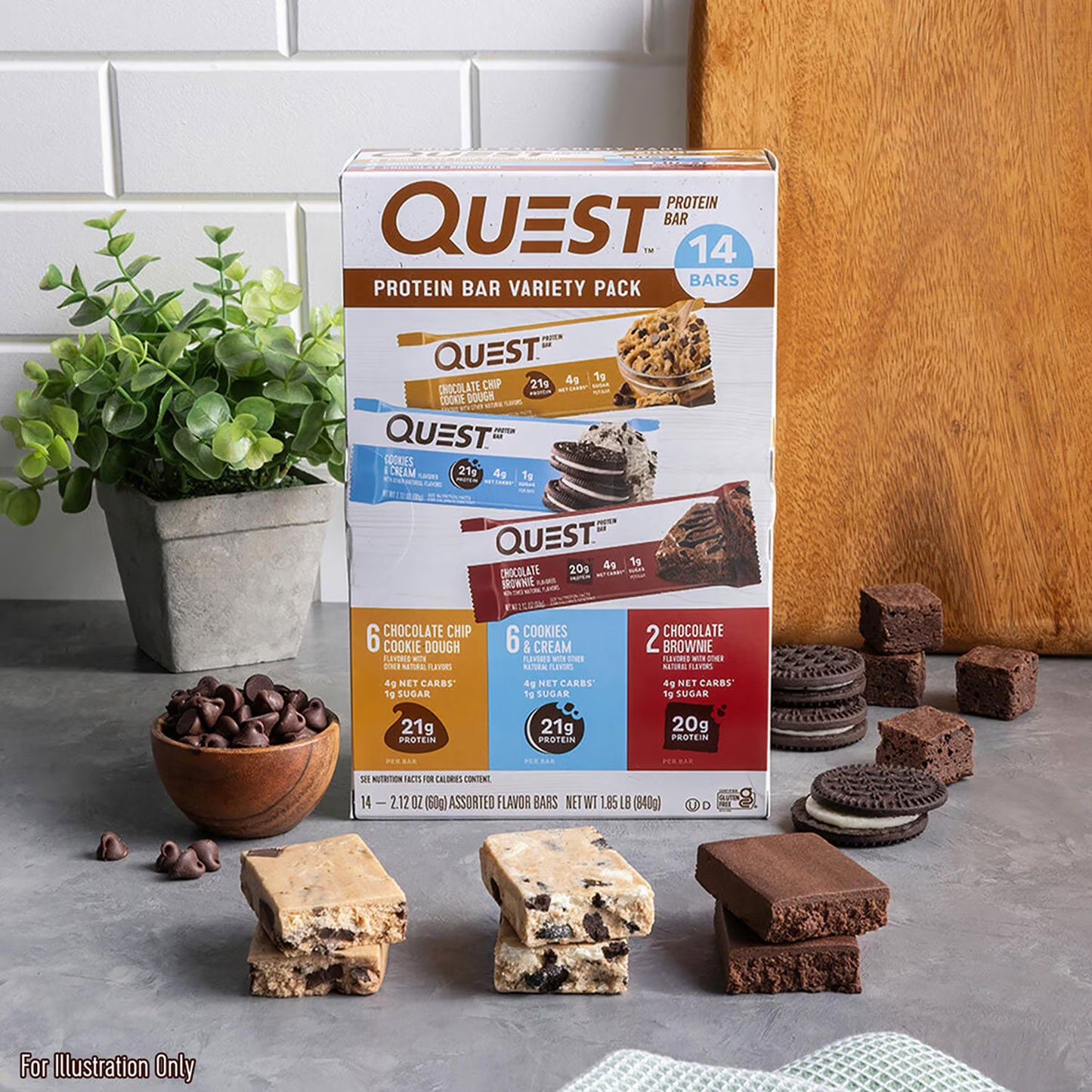 Quest Protein Bar Variety Pack, Gluten Free, 14 ct.