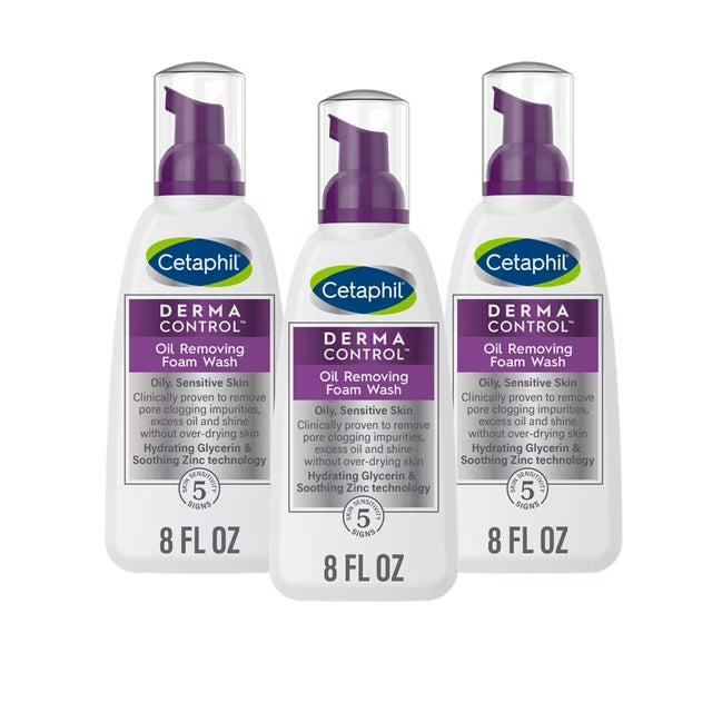 Cetaphil Oil Removing Foam Wash, 8 fl. oz., 3 pk.
