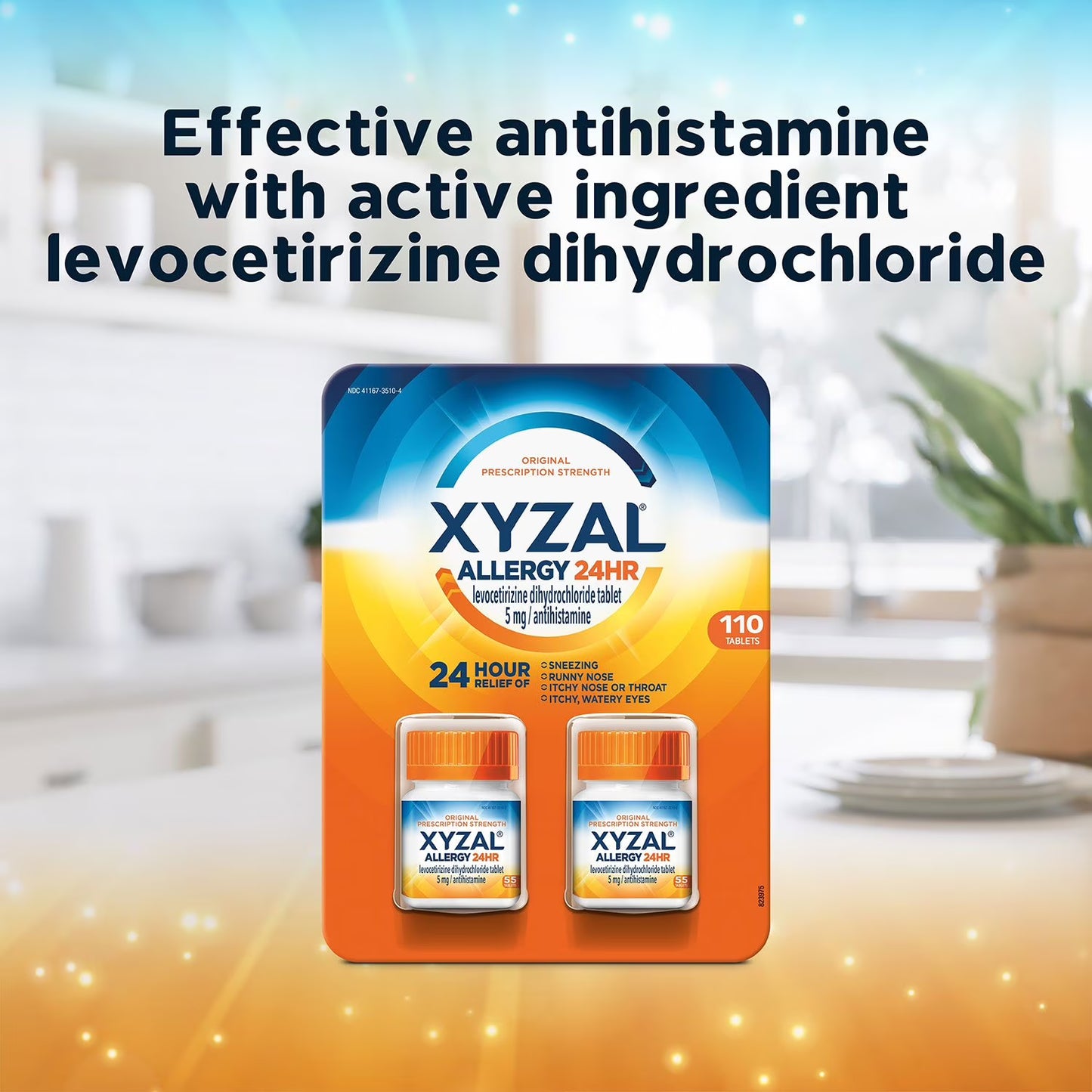 Xyzal 24-Hour Allergy Relief Tablets, 110 ct.