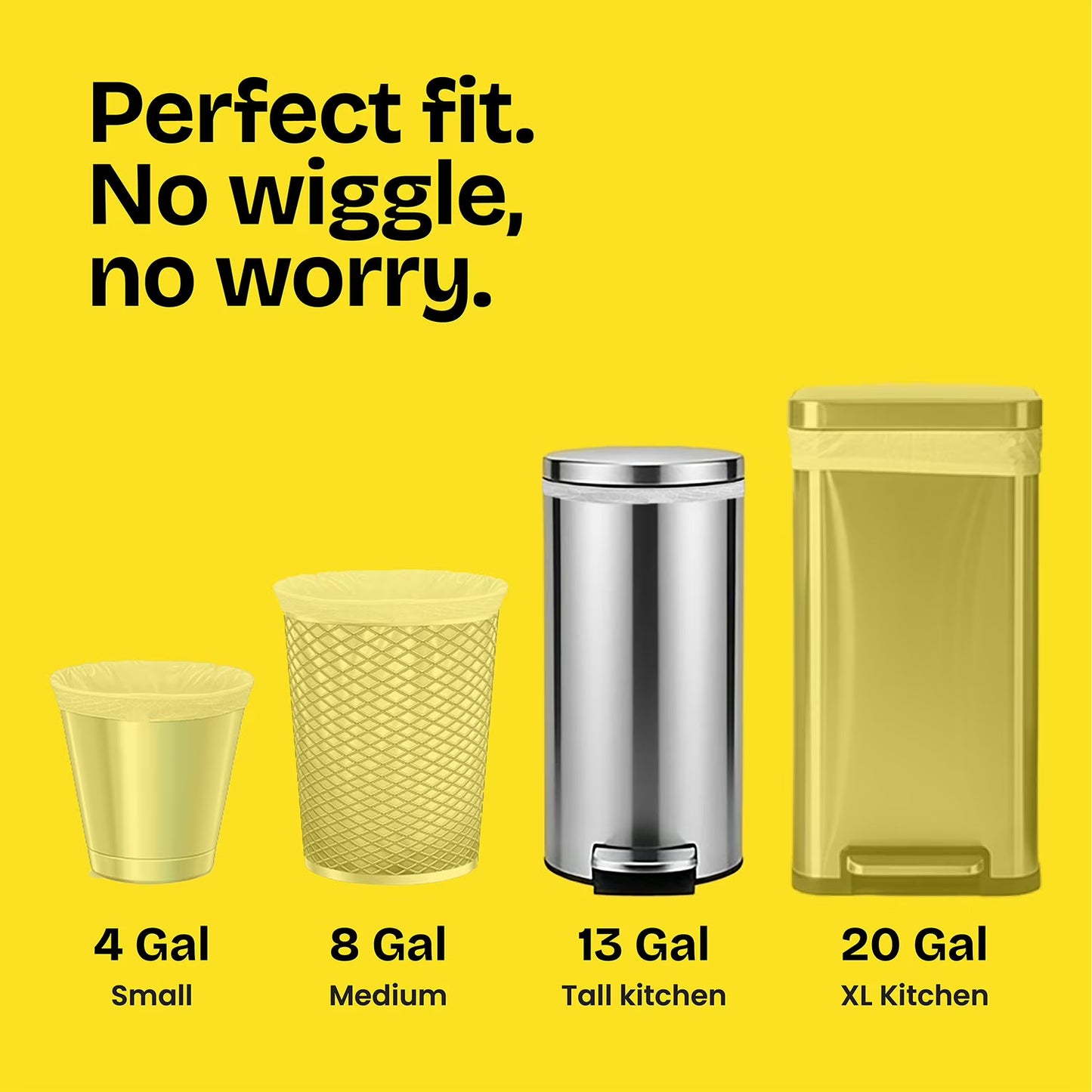 Glad ForceFlex MaxStrength with Clorox Tall Kitchen Drawstring Trash Bags, Lemon Fresh Scent, 13 Gallon, 120 ct.