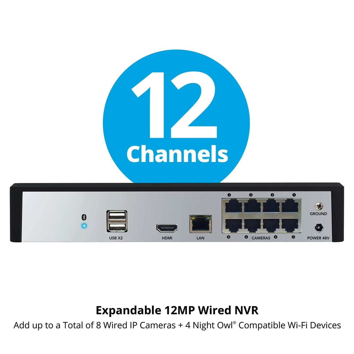 Night Owl 12MP Cameras with 2TB NVR Security System, 8pk.