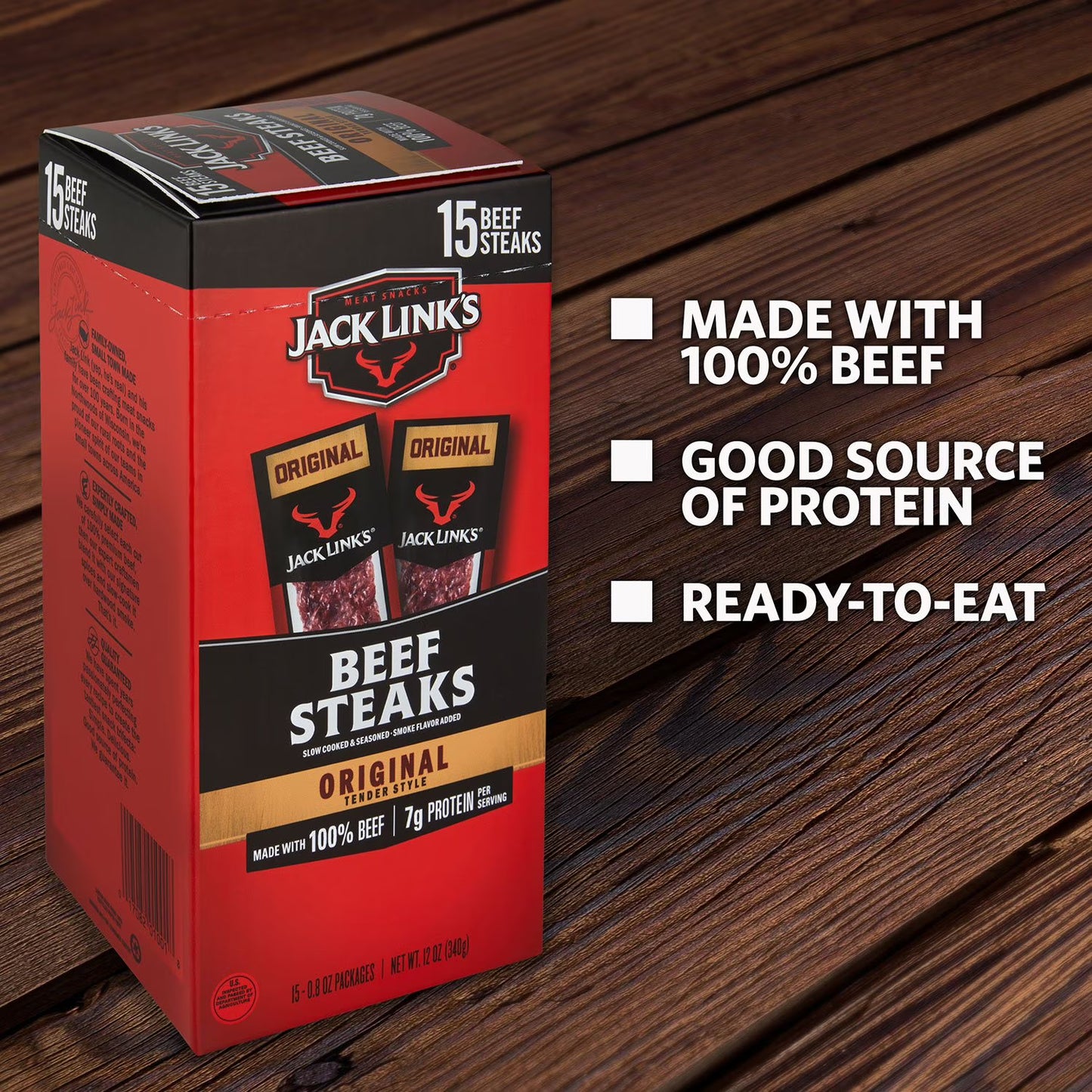Jack Link’s Original Tender Style Beef Steak, 15 pk.