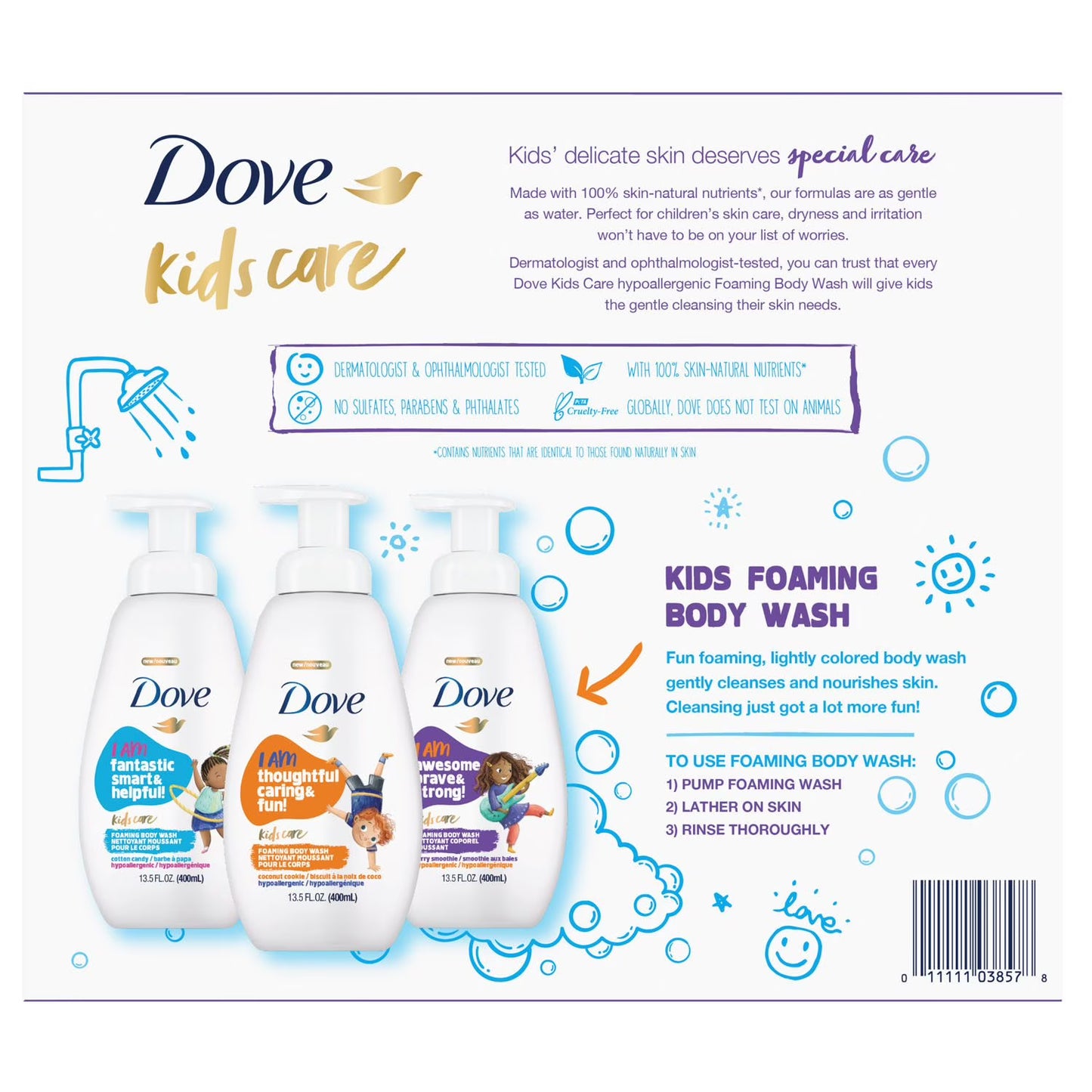 Dove Kids Care Foaming Body Wash, Variety Pack, 13.5 fl. oz., 3 pk