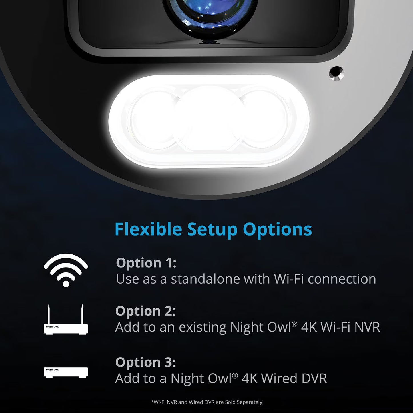 Night Owl Plug-In 4K HD Spotlight Cameras, 2pk.