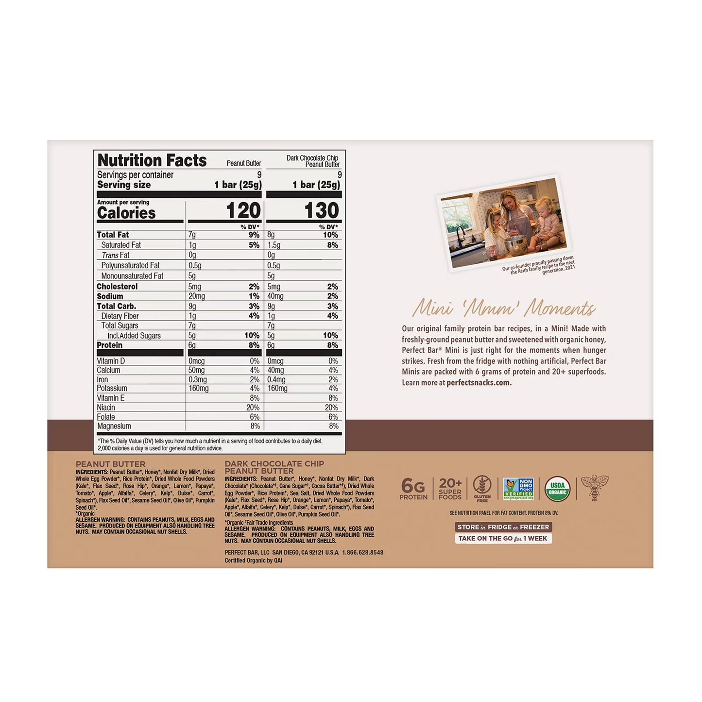 Perfect Bar Mini Protein Bar Variety Pack, 0.88 oz., 18 pk.