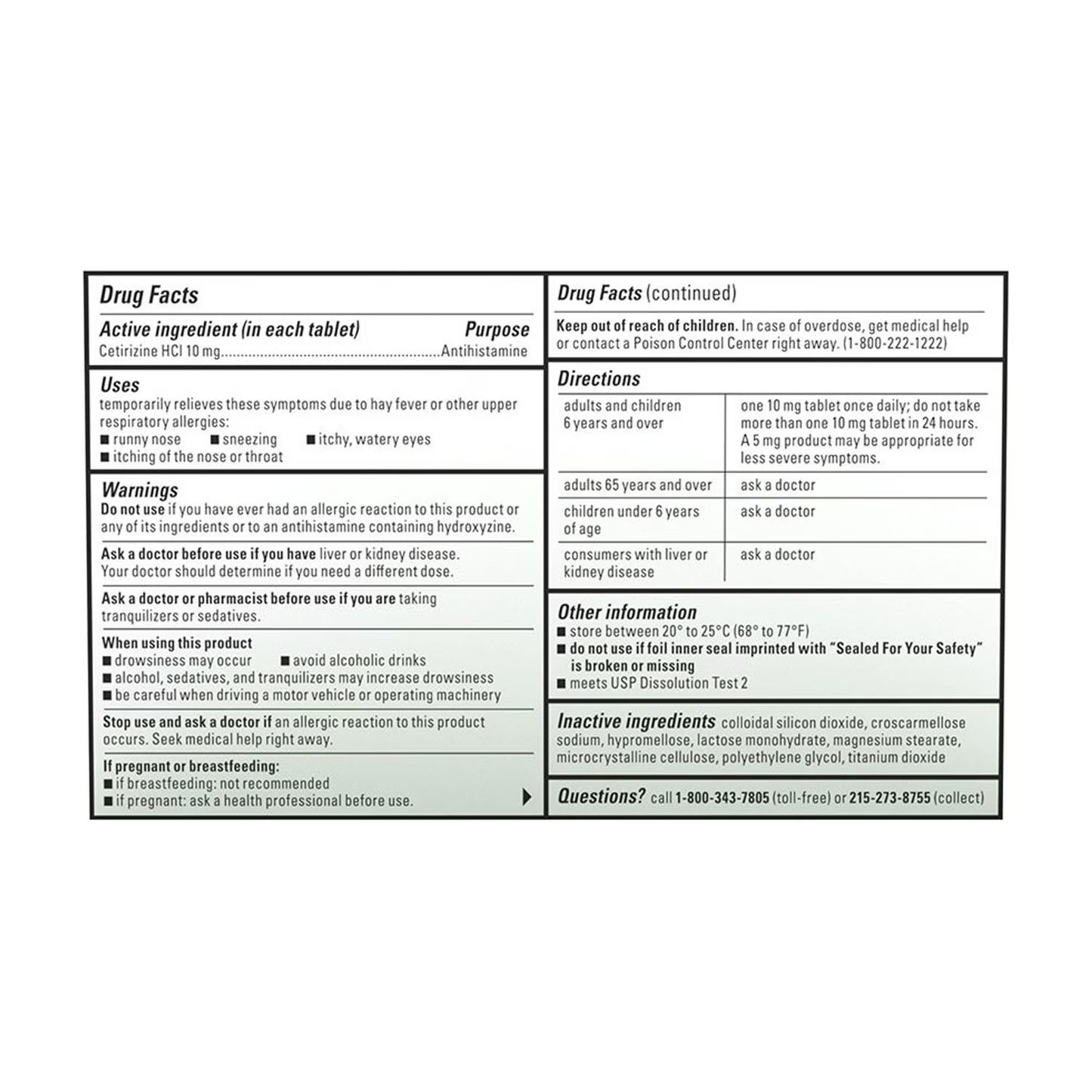 Zyrtec Antihistamine Allergy Tablets, 10 mg. 120 ct.