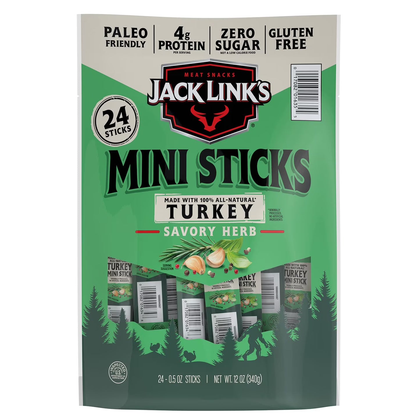 Jack Link’s Savory Herb Mini Turkey Stick, 0.5 oz., 24 pk.