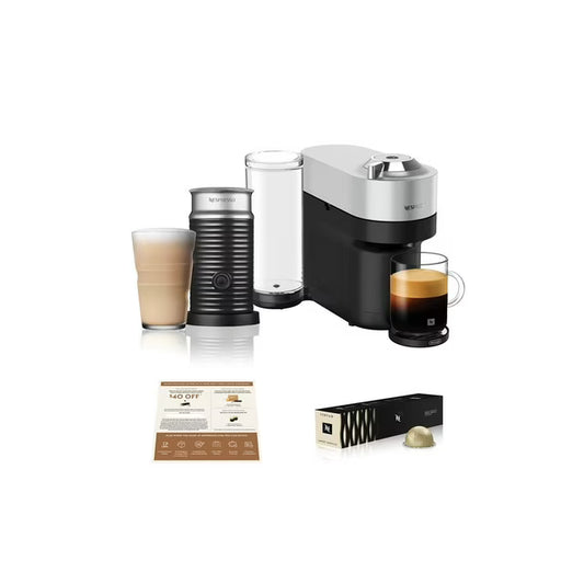 Nespresso Vertuo Pop+ Deluxe Coffee Maker with Milk Frother & Coffee Voucher