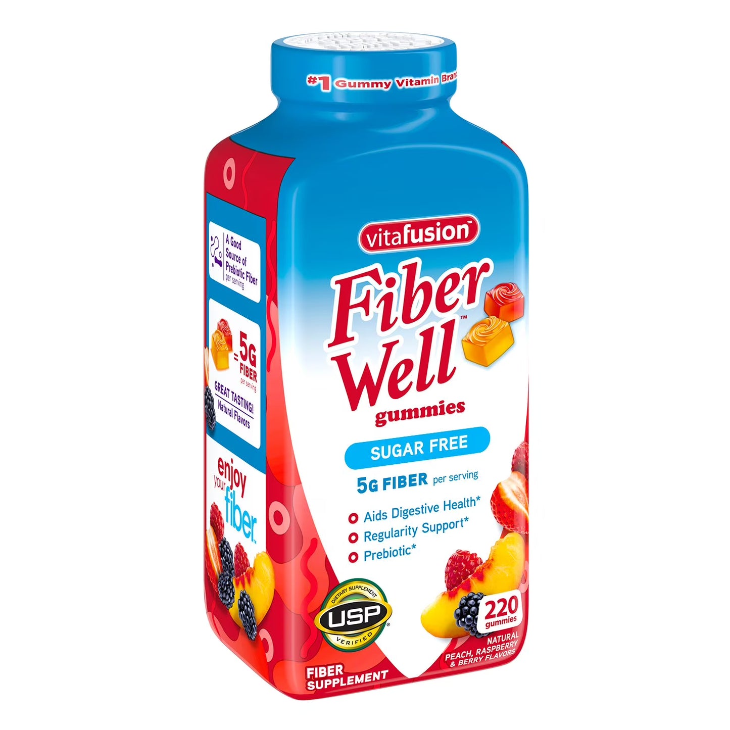 Vitafusion Fiber Well Sugar Free Gummy Vitamin Supplement, 220 ct.