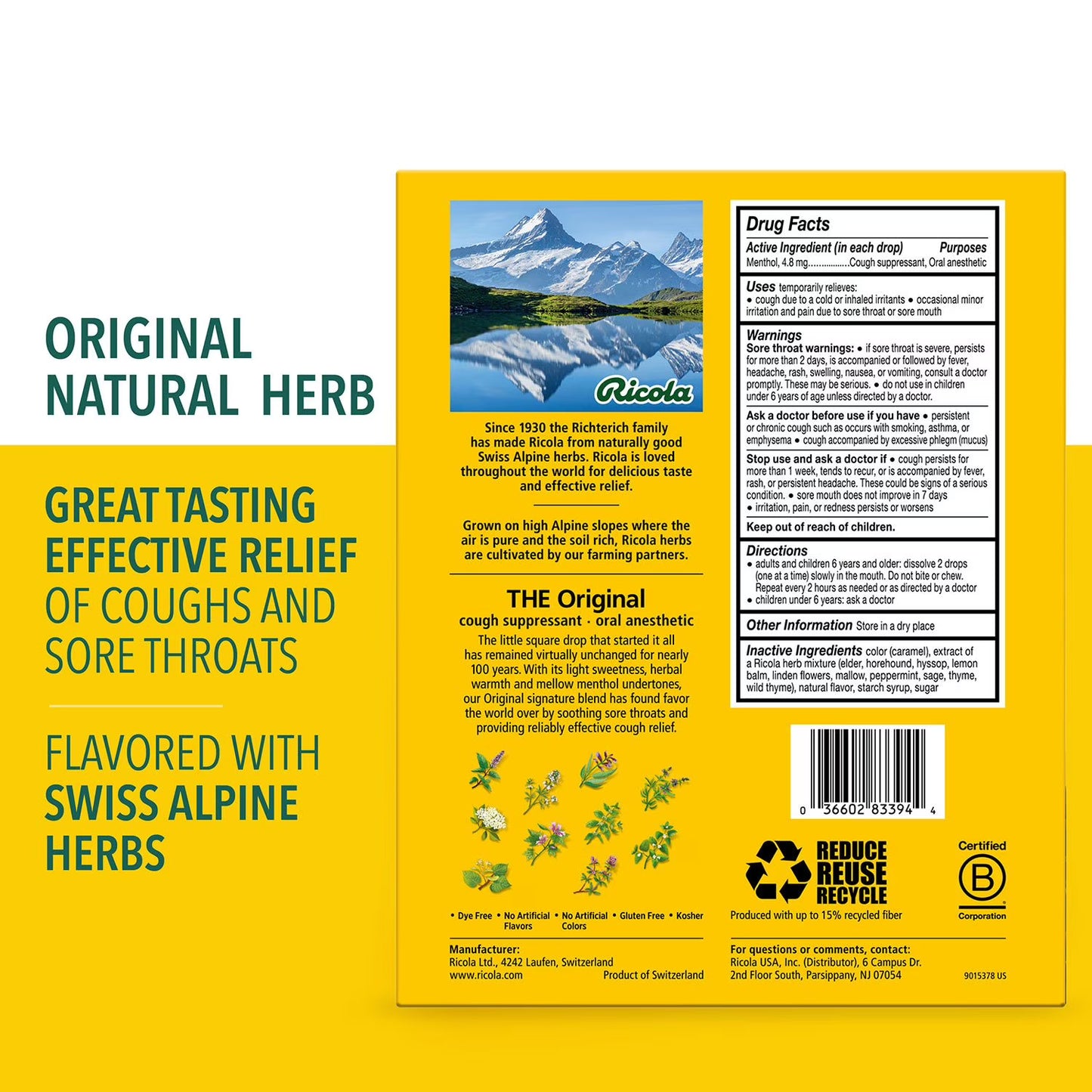 Ricola Original Natural Herb Cough Drops, 210 ct.