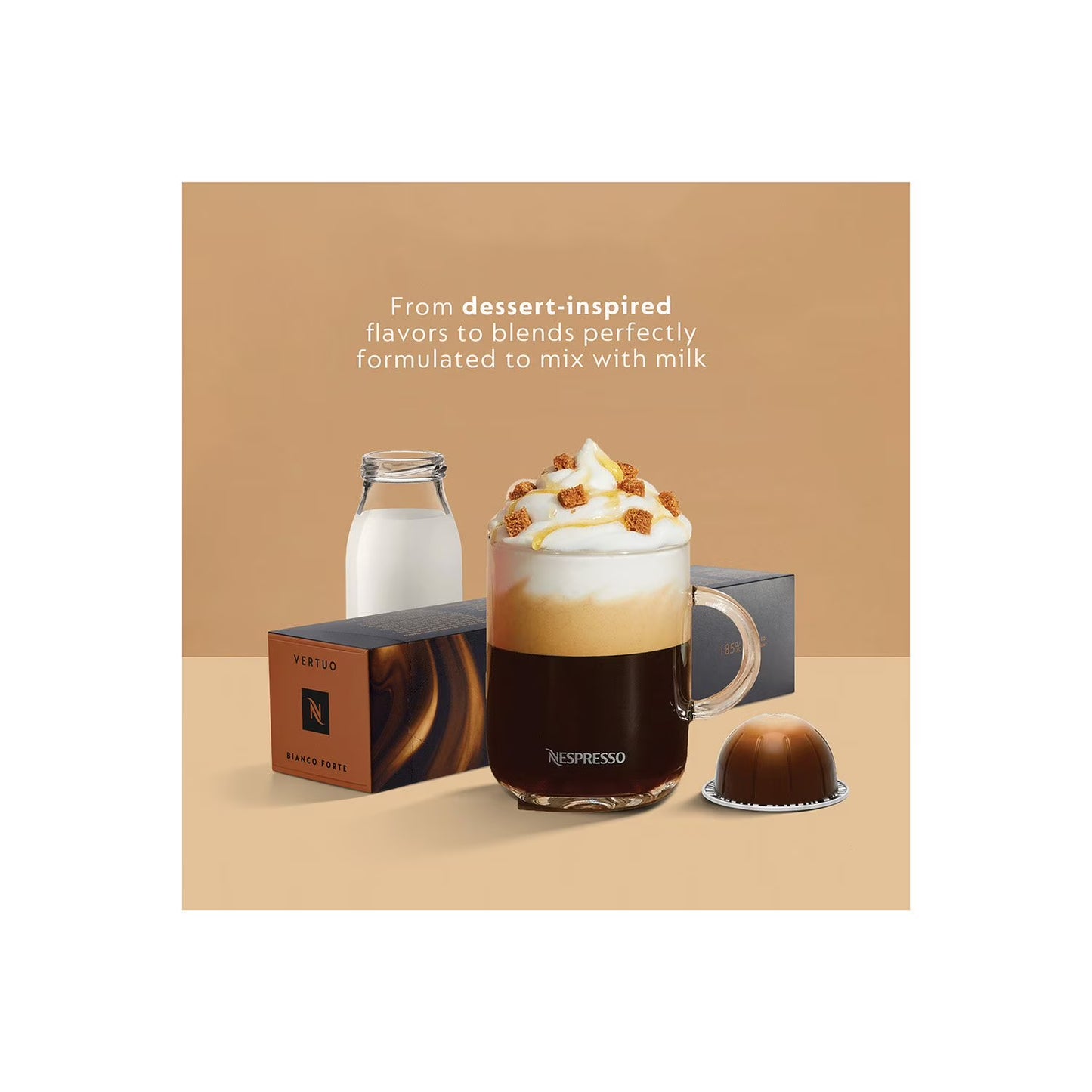 Nespresso Vertuo Pop+ Deluxe Coffee Maker with Milk Frother & Coffee Voucher