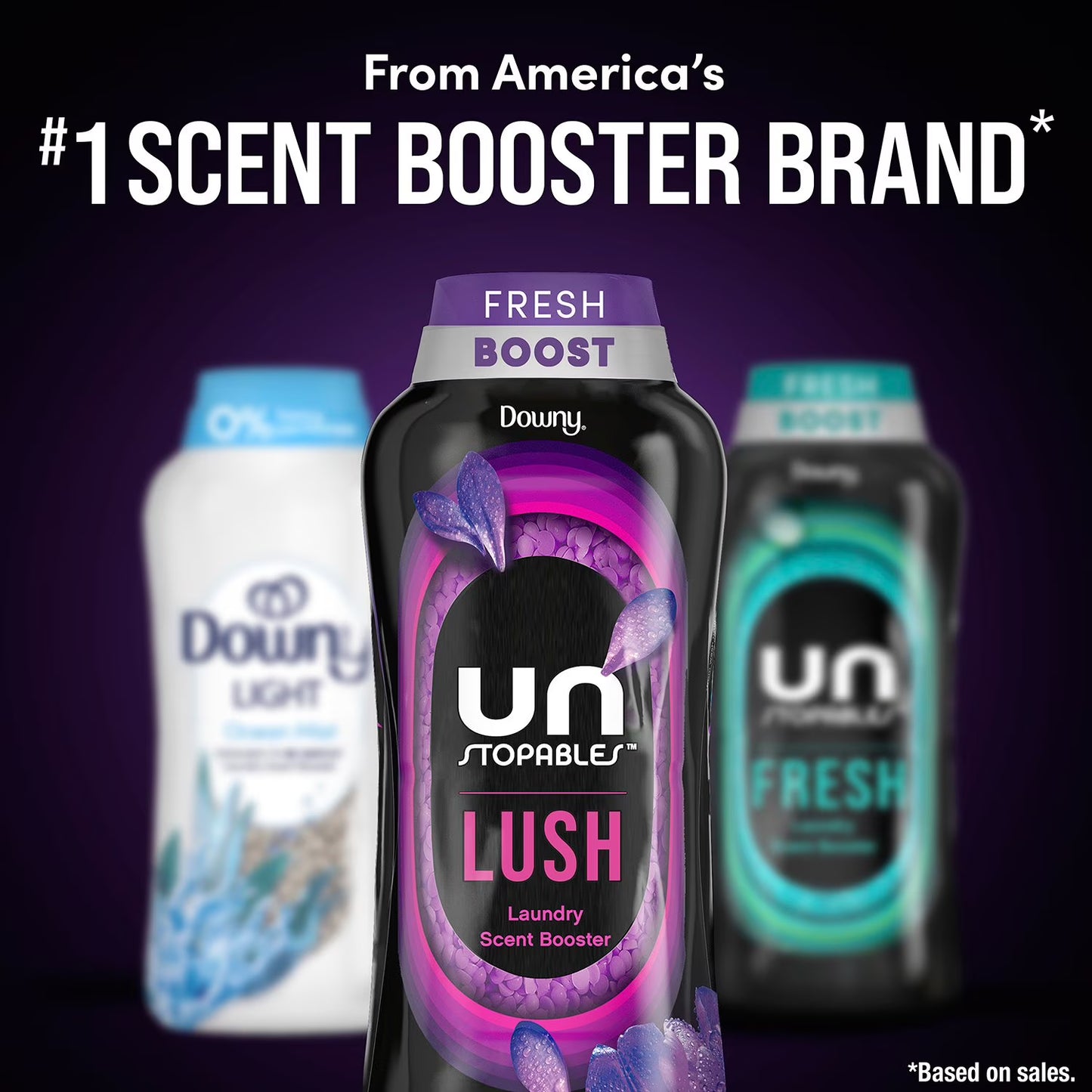 Downy Unstopables In-Wash Laundry Scent Booster Beads, Lush, 39.9 oz