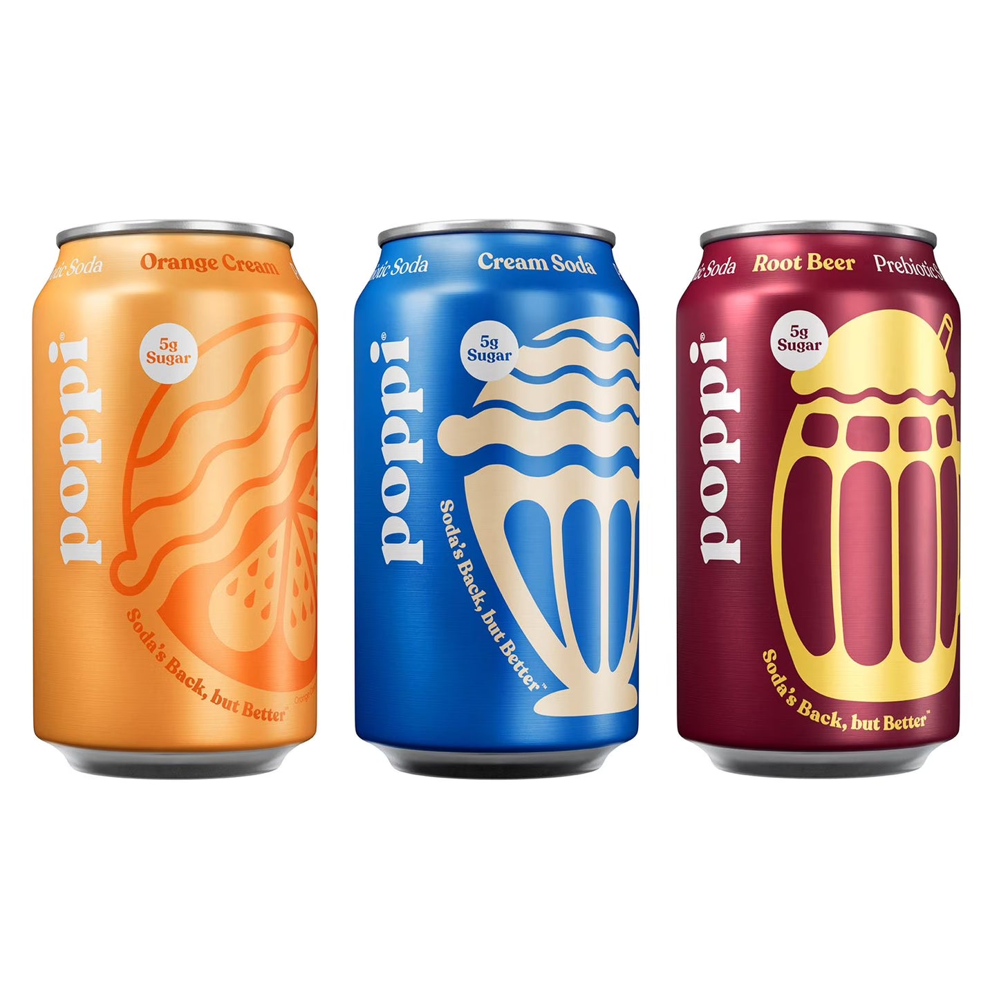 poppi Prebiotic Soda Cream Variety Pack, 12 fl. oz., 15 pk.