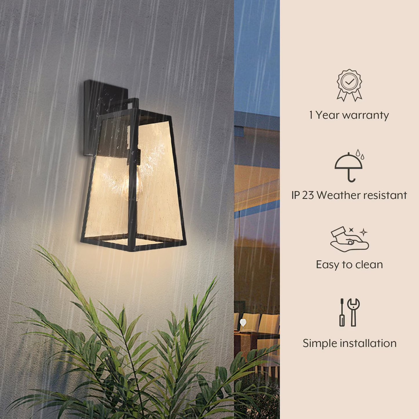 details by Becki Owens 20-inch Black Wall Lantern