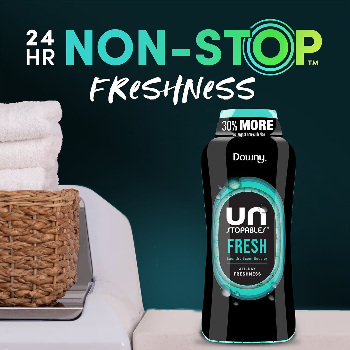 Downy Unstopables In-Wash Laundry Scent Booster Beads, Fresh, 39.9 oz