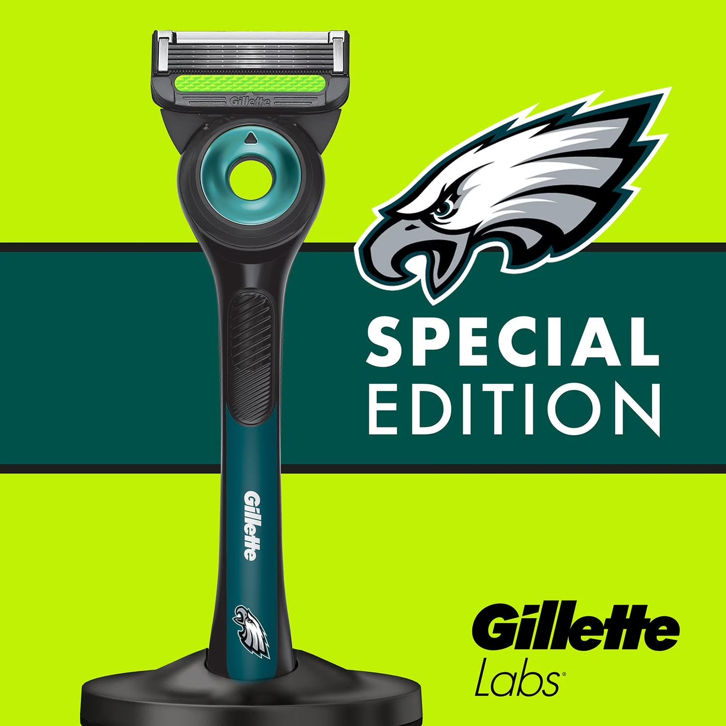 Gillette Labs NFL Philadelphia Eagles Men's Razor, Handle + 8 Cartridges