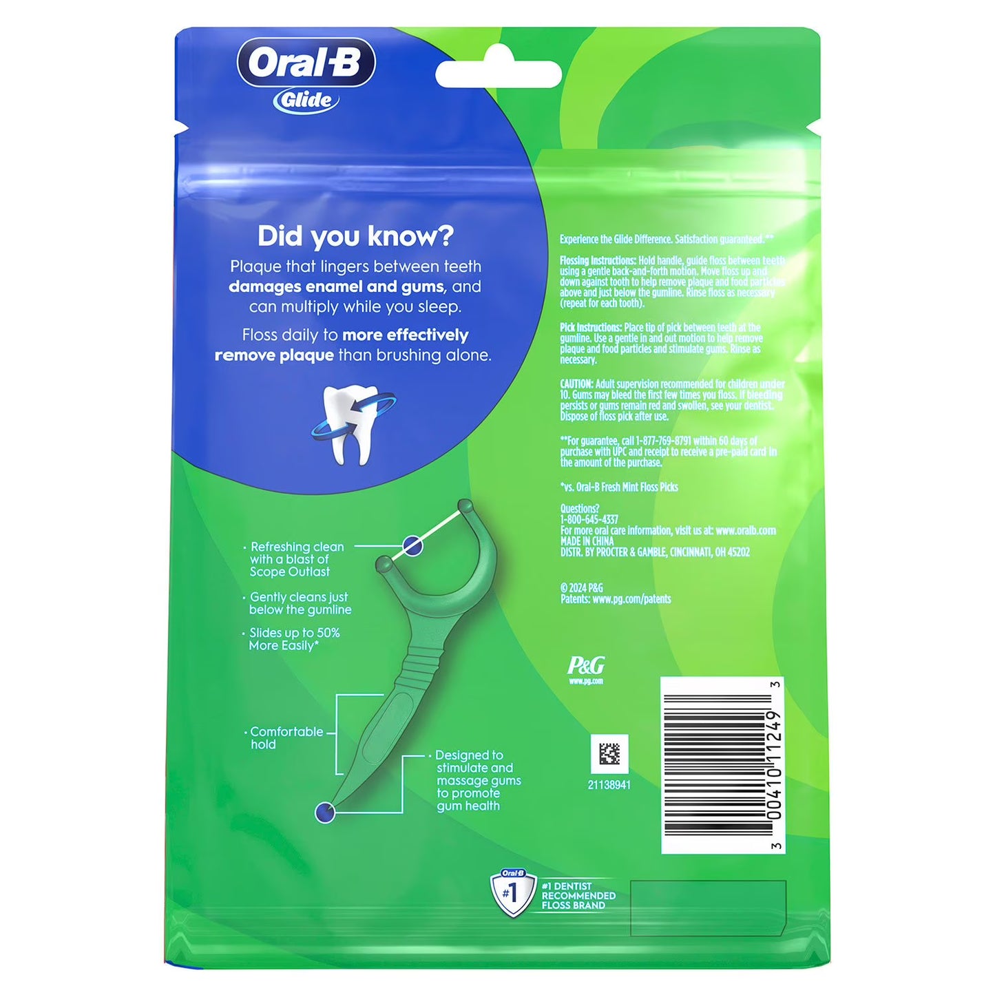 Oral-B Glide Floss Picks, Scope Outlast, 300 ct.