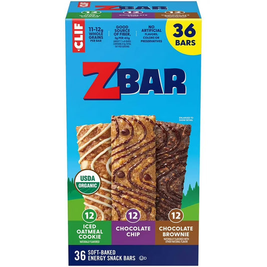 Zbar Soft Baked Organic Granola Snack Bars, Variety Pack, 36 pk.