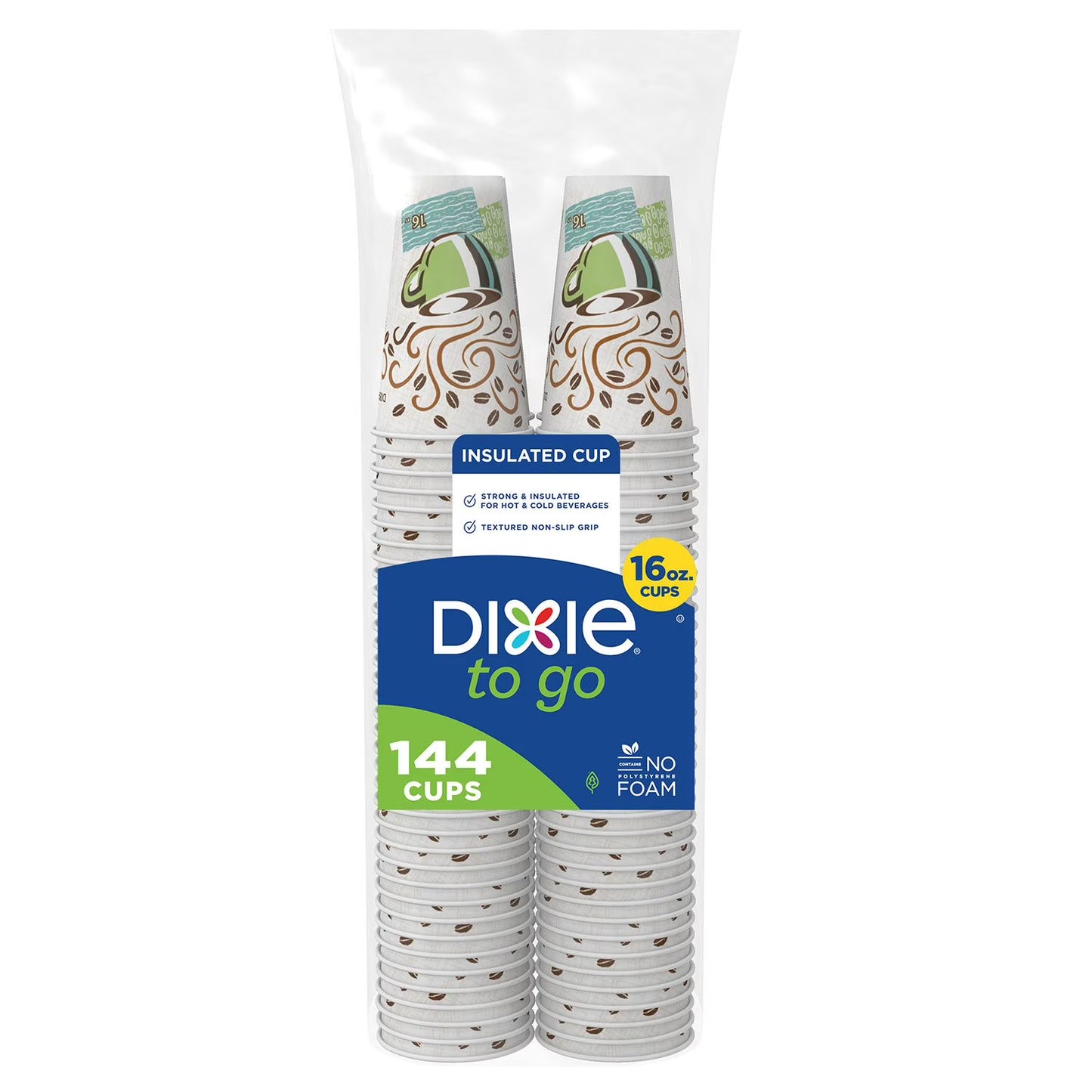 Dixie to go Insulated Paper Cups 16 fl. oz., 144 ct.
