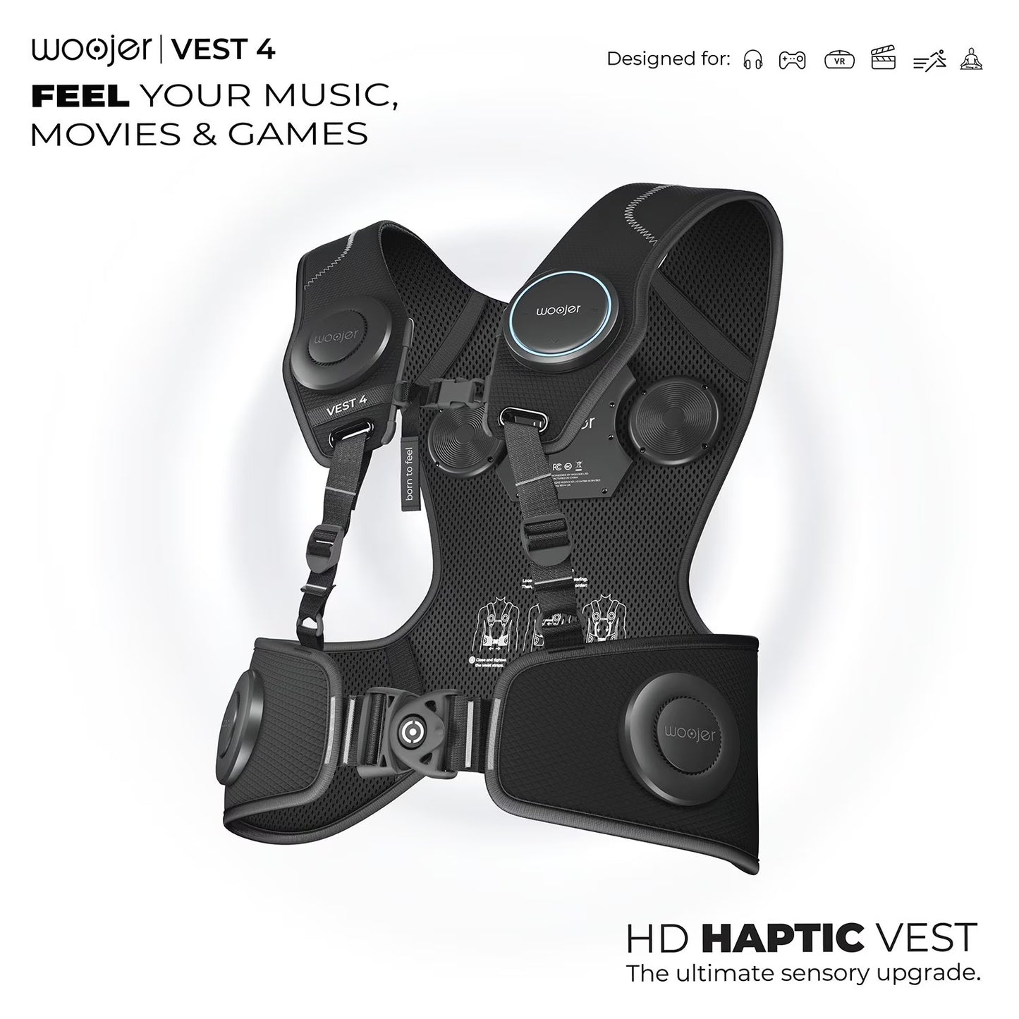 Woojer Vest 4 High-Fidelity Haptics - for VR, Games, Music, Movies, and Wellness