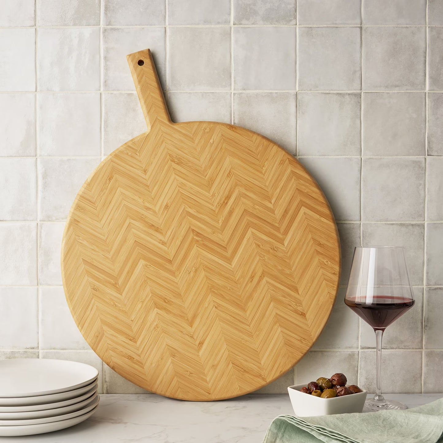 Herringbone Bamboo Charcuterie Board