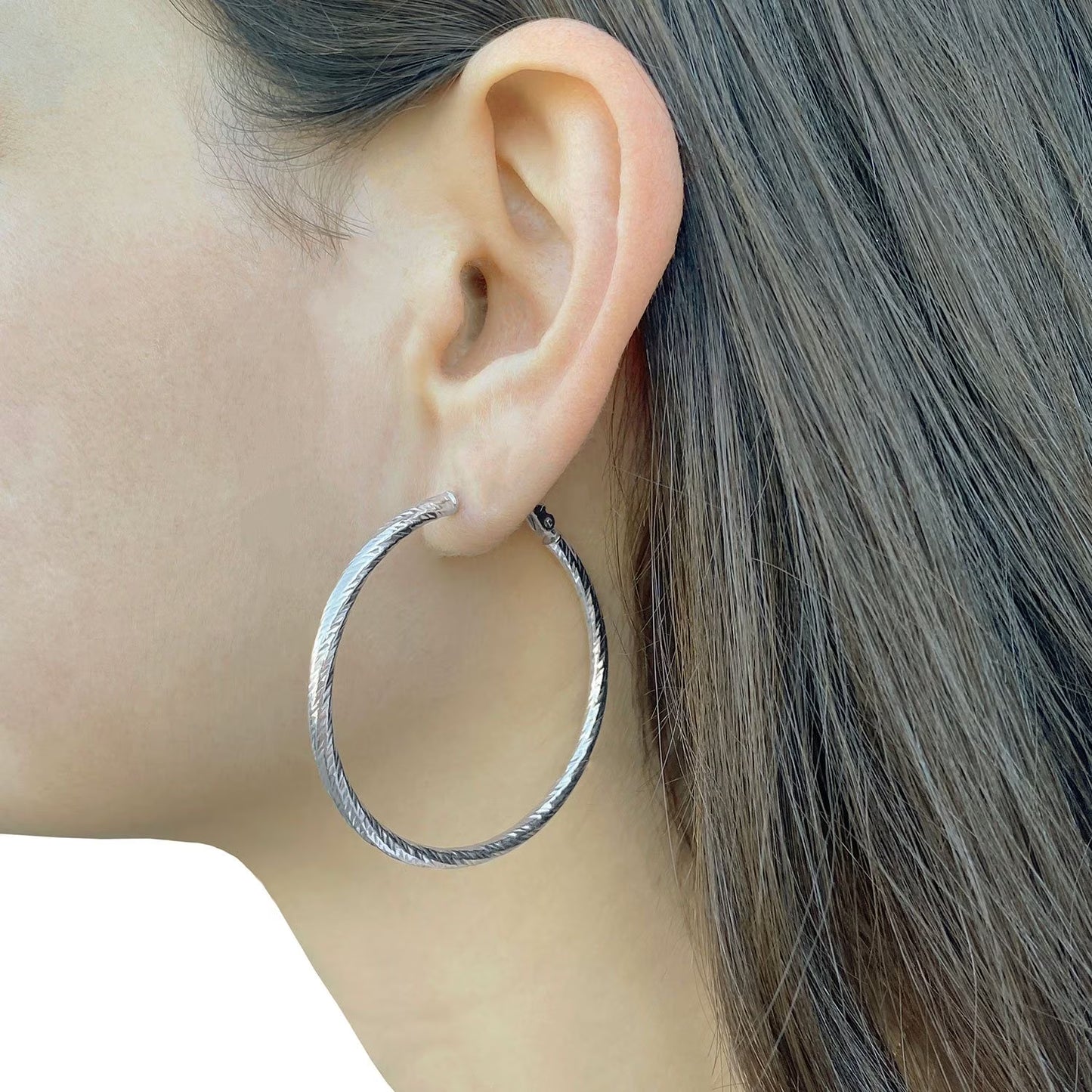 Italian Sterling Silver Hoop Earring Set