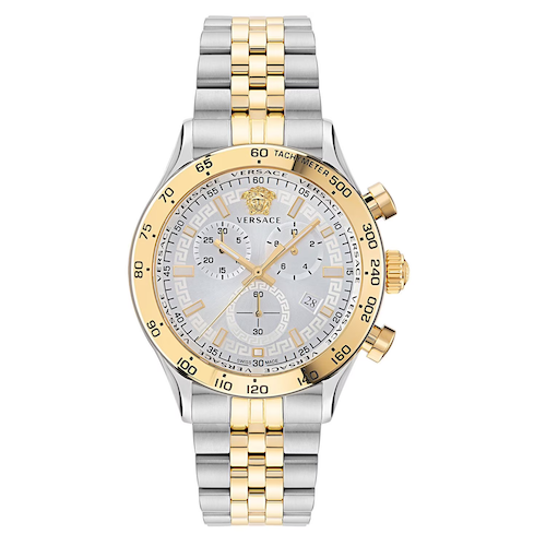 Versace Men's Hellenyium Chronograph Two-Tone Bracelet Watch, 44mm