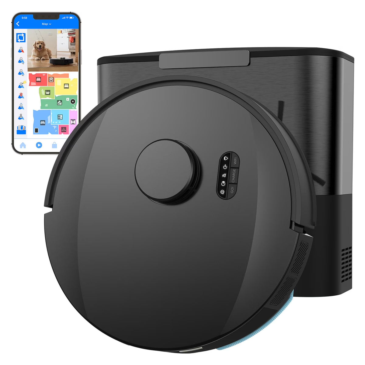 bObsweep UltraVision Self-Emptying Robot Vacuum and Mop with 180-Day Dock