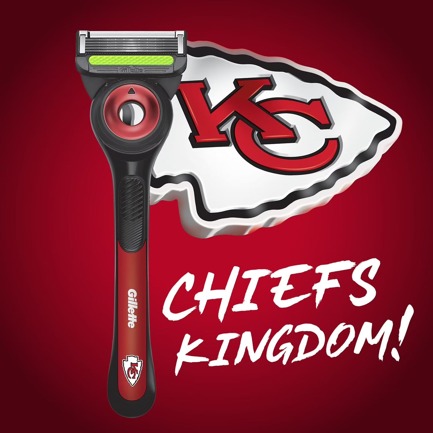 Gillette Labs NFL Kansas City Chiefs Men's Razor, Handle + 8 Cartridges