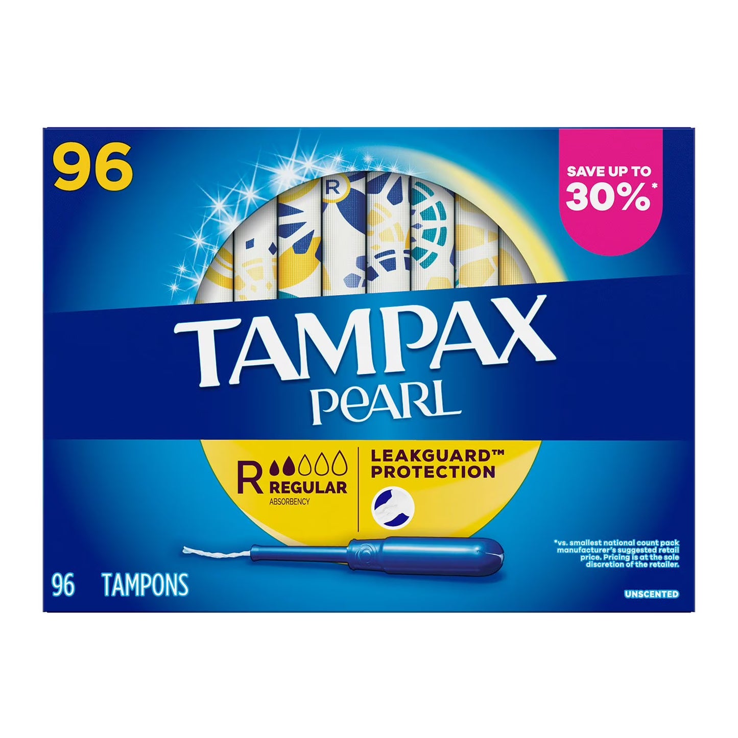 Tampax Pearl Regular Tampons, 96 ct.