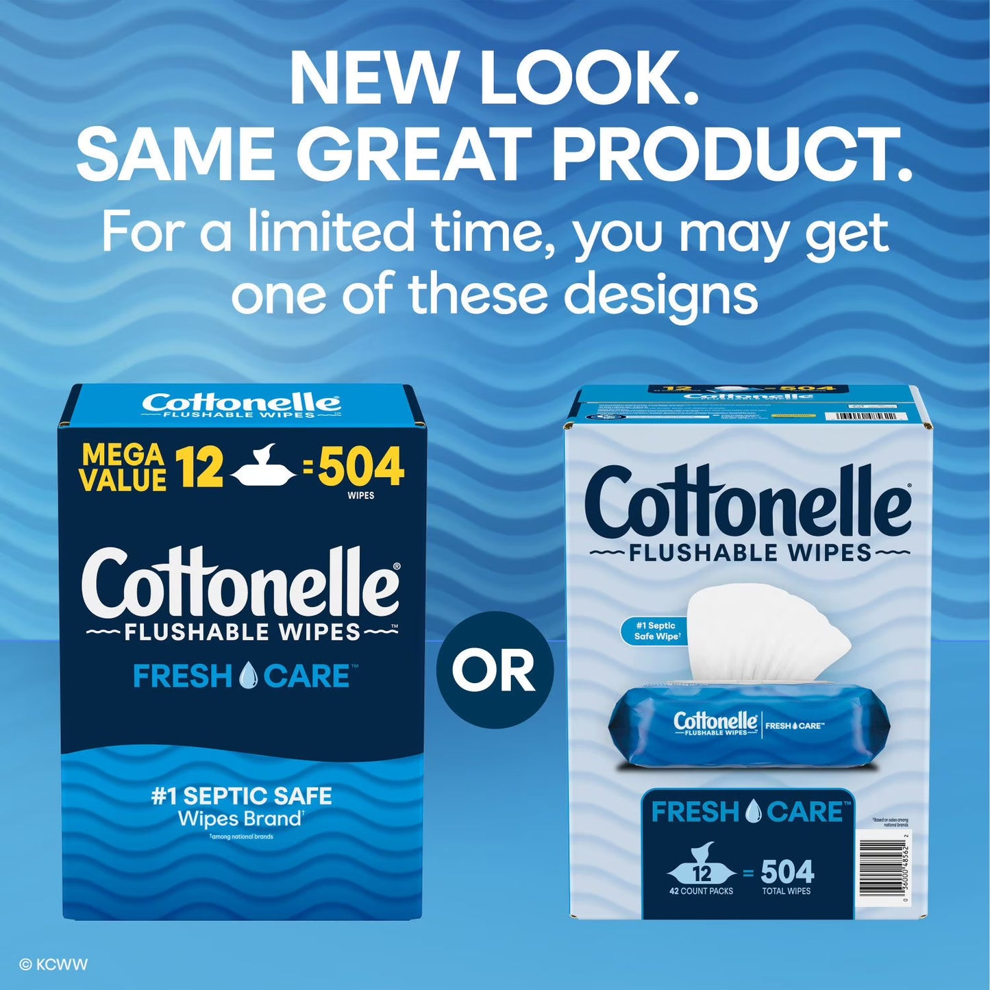 Cottonelle Freshcare Flushable Wipes, 12 ct., 504 wipes