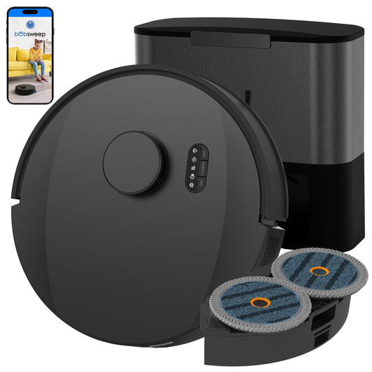 bObsweep UltraVision Pet Robot Vacuum & Mop with 25,000Pa Suction, Auto-Lift DualSpin Mops, 180-Day Auto-Empty Dock & Odor-Filtering Bags