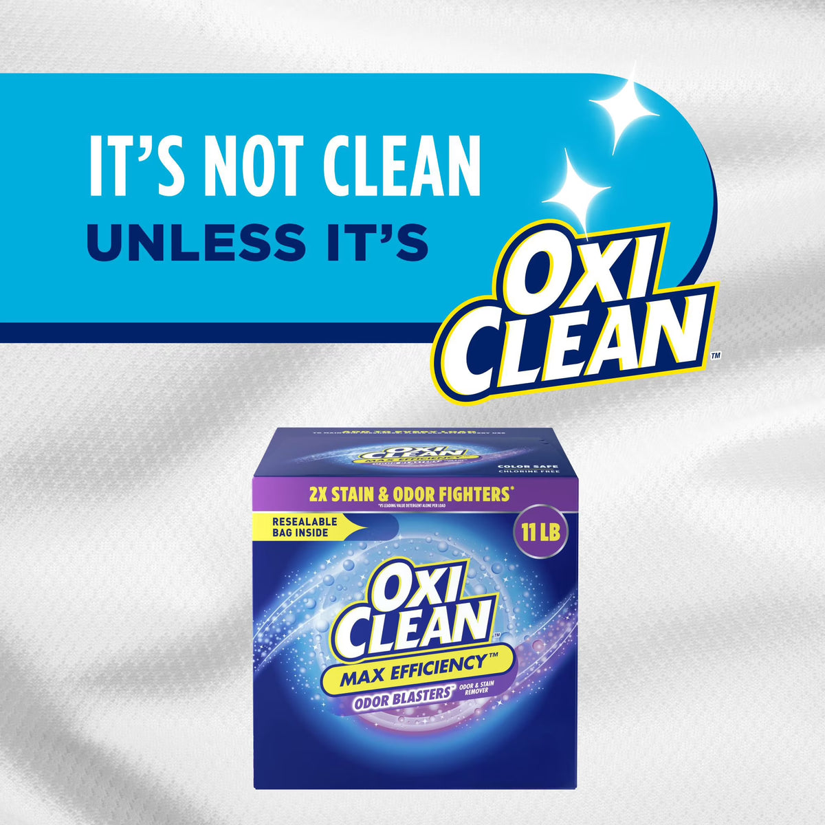 OxiClean Max Efficiency Odor Blasters Laundry Stain Remover Powder, 11 lb.