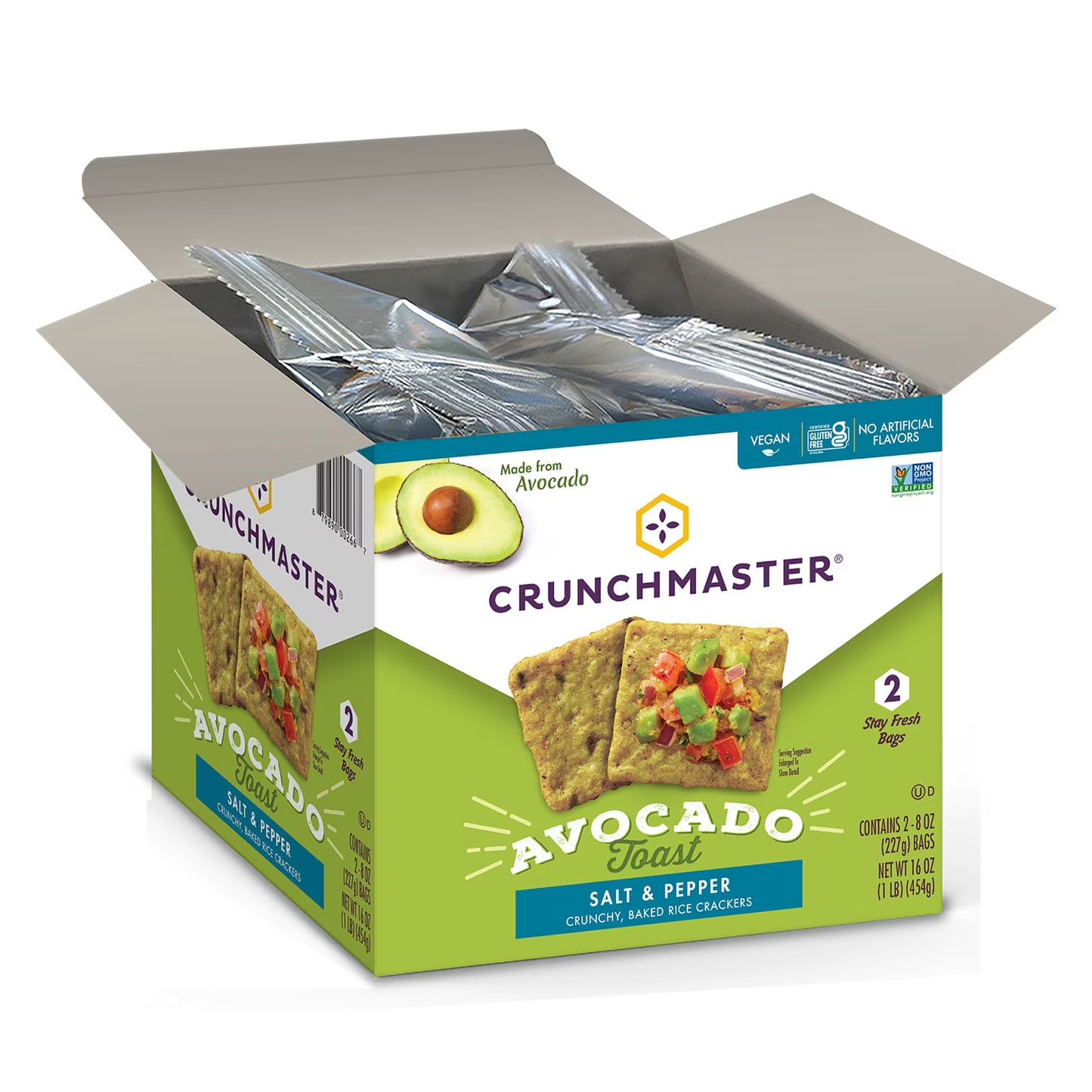 Crunchmaster Avocado Toast with Salt & Pepper Crackers, 16 oz.