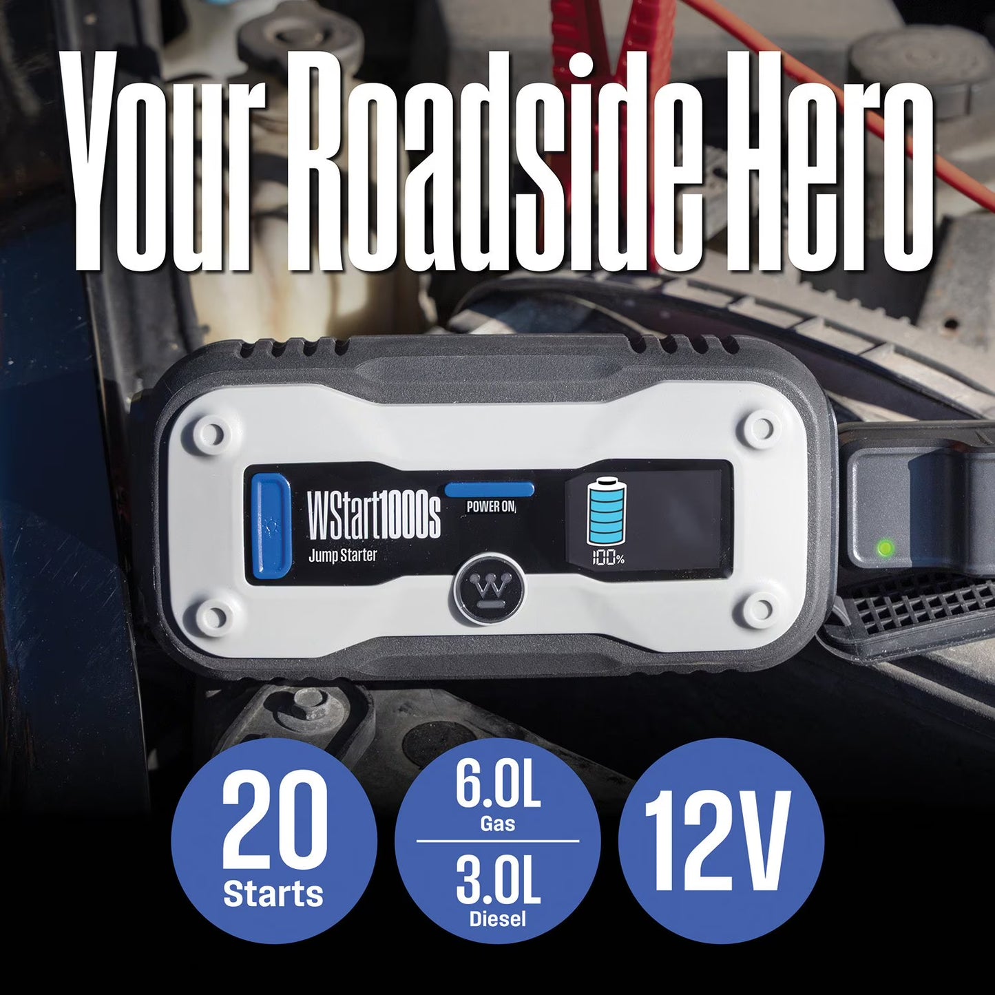 Westinghouse Jump Starter & Power bank with 200 Lumen Light (1500, 2000, 4000 Peak Amp)