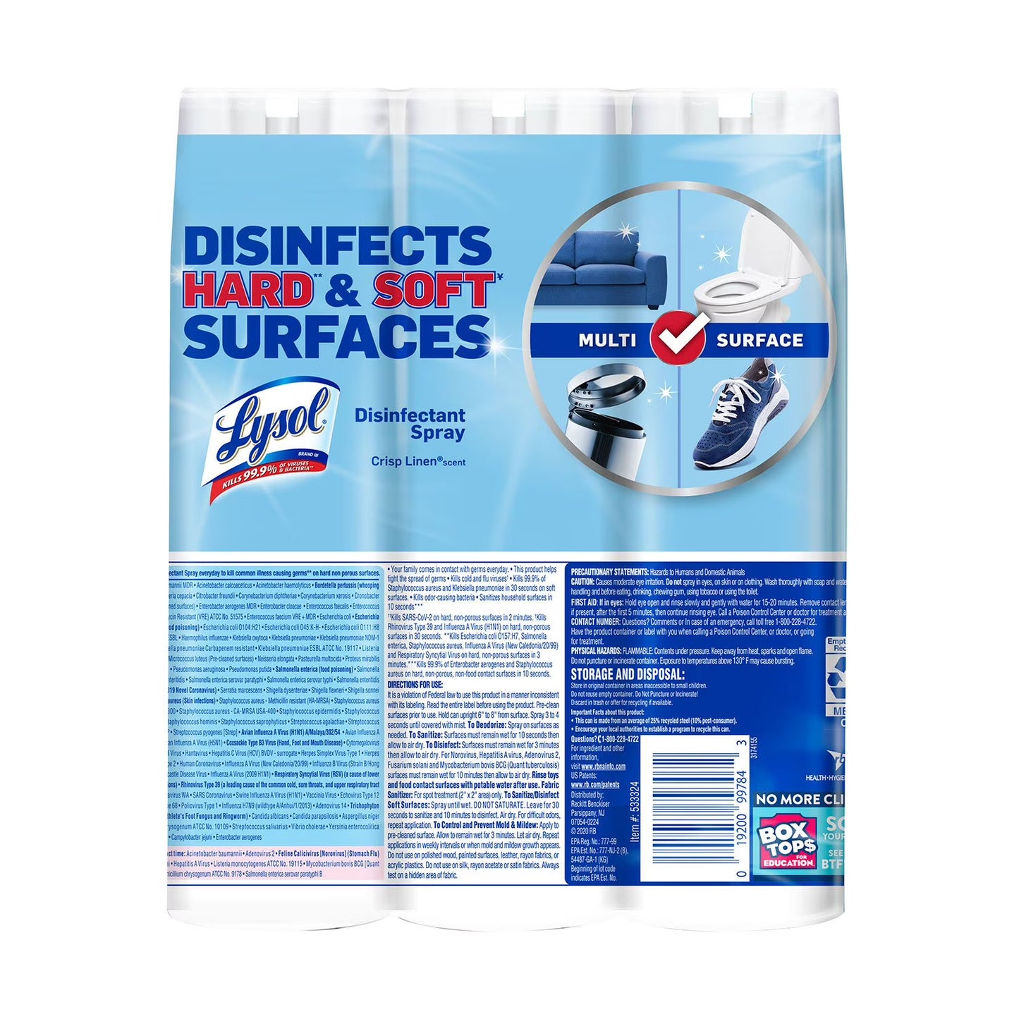 Lysol Disinfectant Spray, Crisp Linen 19 oz., 3 pk.