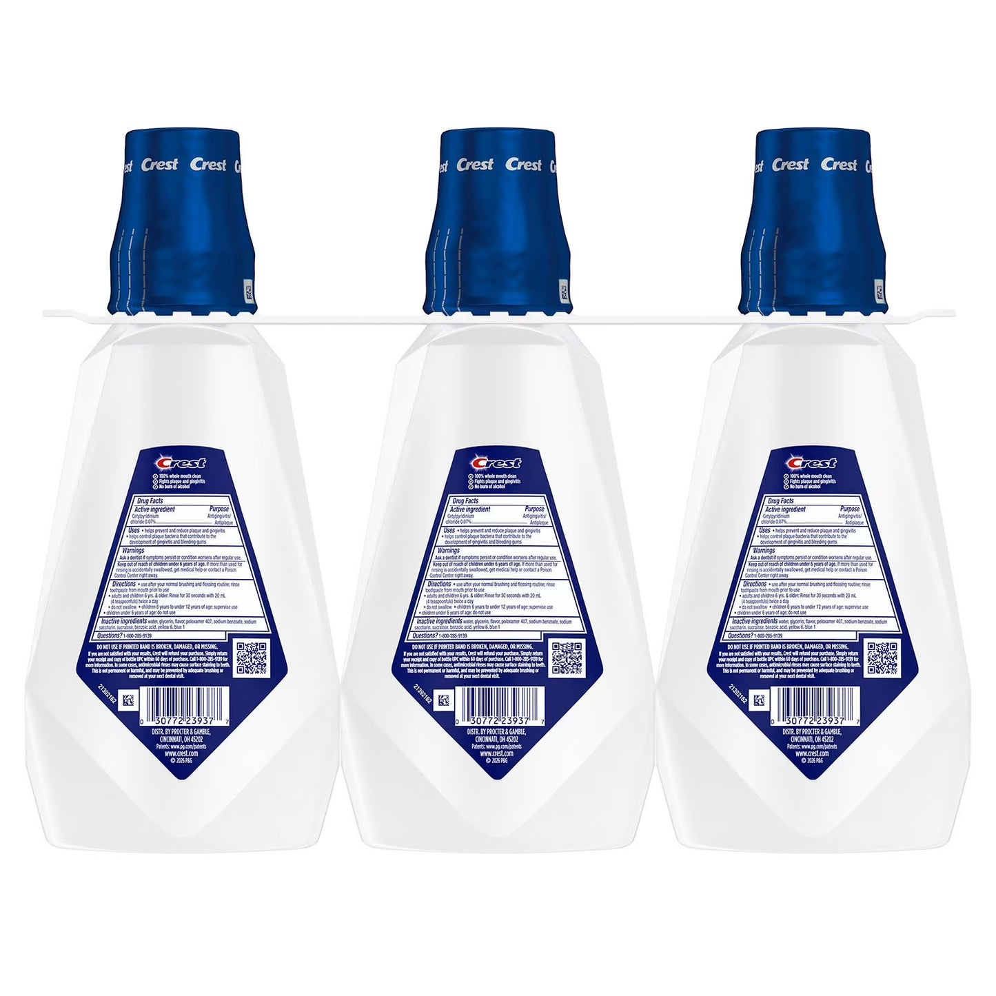 Crest Advantage Clean Breath Mouthwash, Spearmint, 33.8 fl. oz., 3 pk.