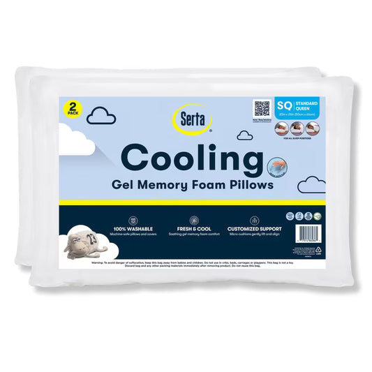 Serta 2-Pack Cooling Gel Memory Foam Bed Pillow
