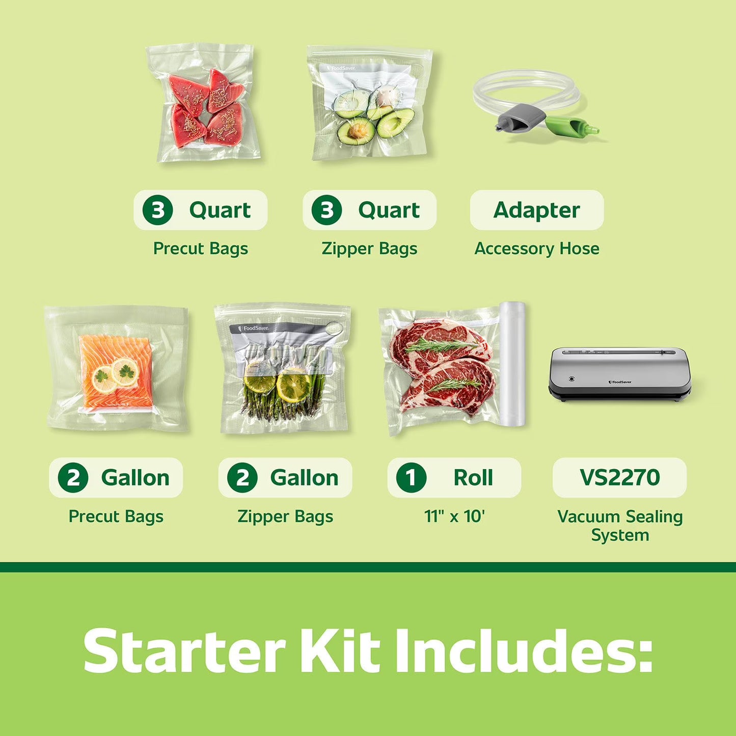FoodSaver 14-Piece Starter Kit with Vacuum Seal Roll and Bags