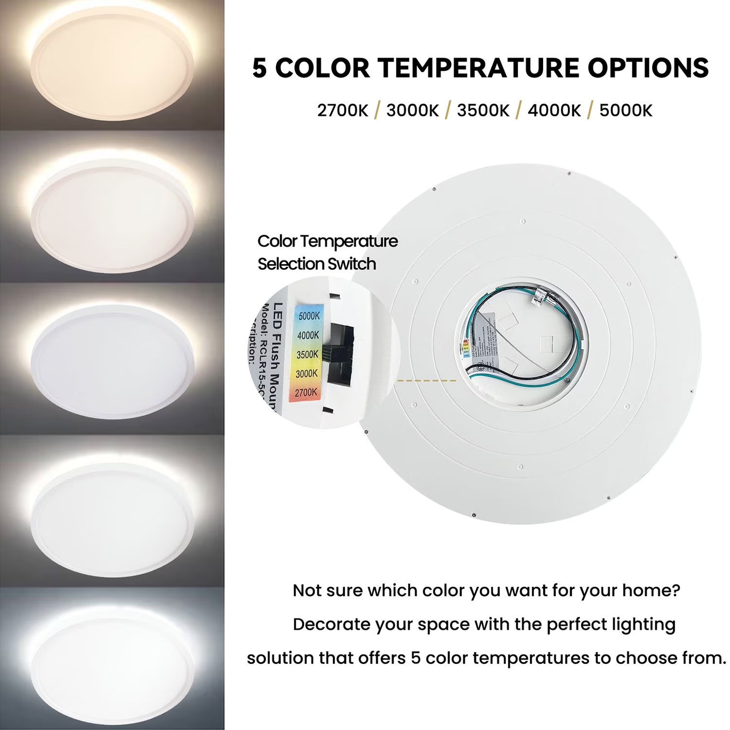 Cedar Hill 15" LED Ceiling Light With Adjustable Color Temperature