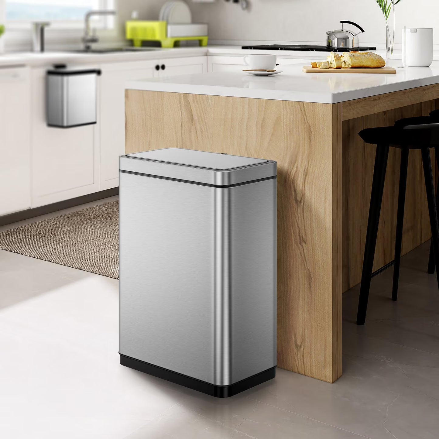 EKO 12.5G/47L Stainless Steel Matte finish Sensor Trash Can