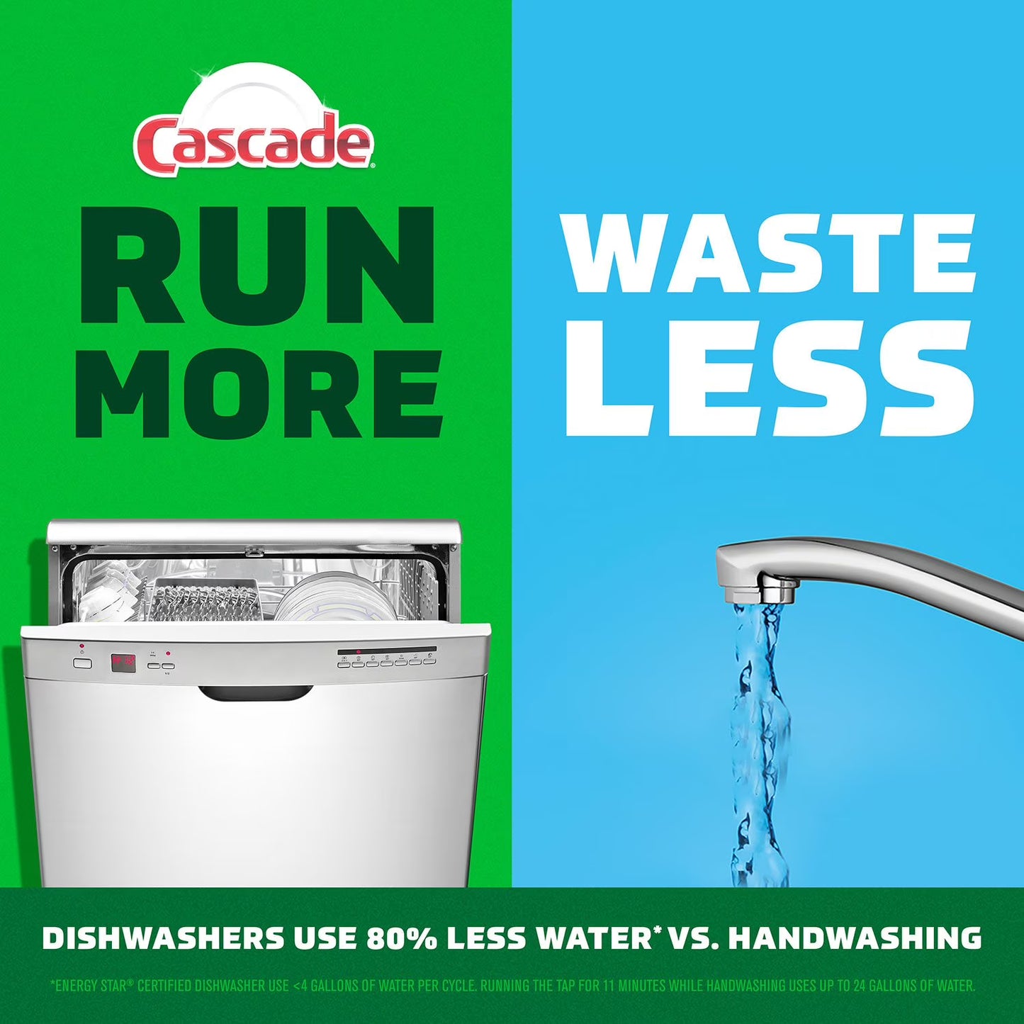 Cascade Total Clean ActionPacs Dishwasher Detergent, Fresh Scent, 95 ct.