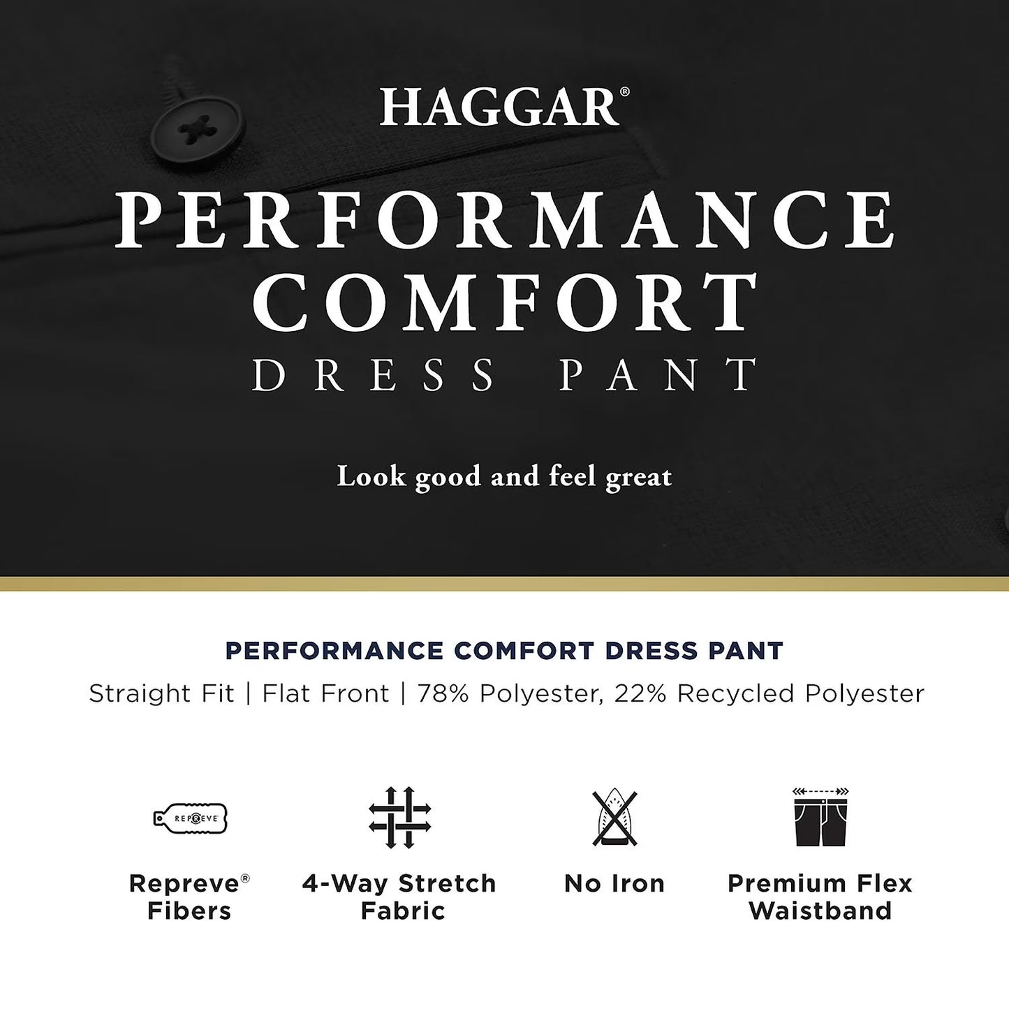 Haggar Men's Performance Comfort Dress Pant