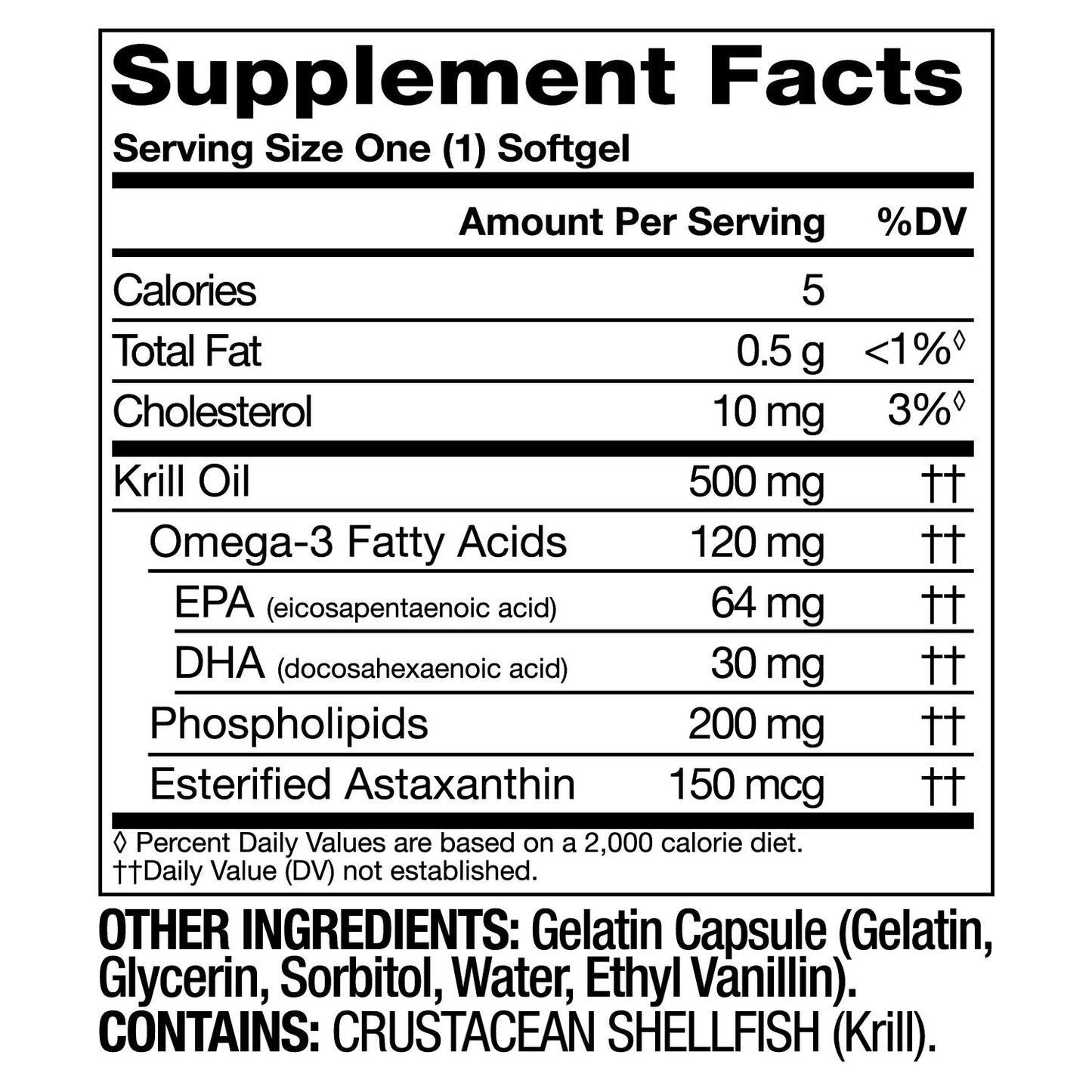Extra Strength Antarctic Pure Omega-3 Krill Oil, 500 mg, 160 ct.